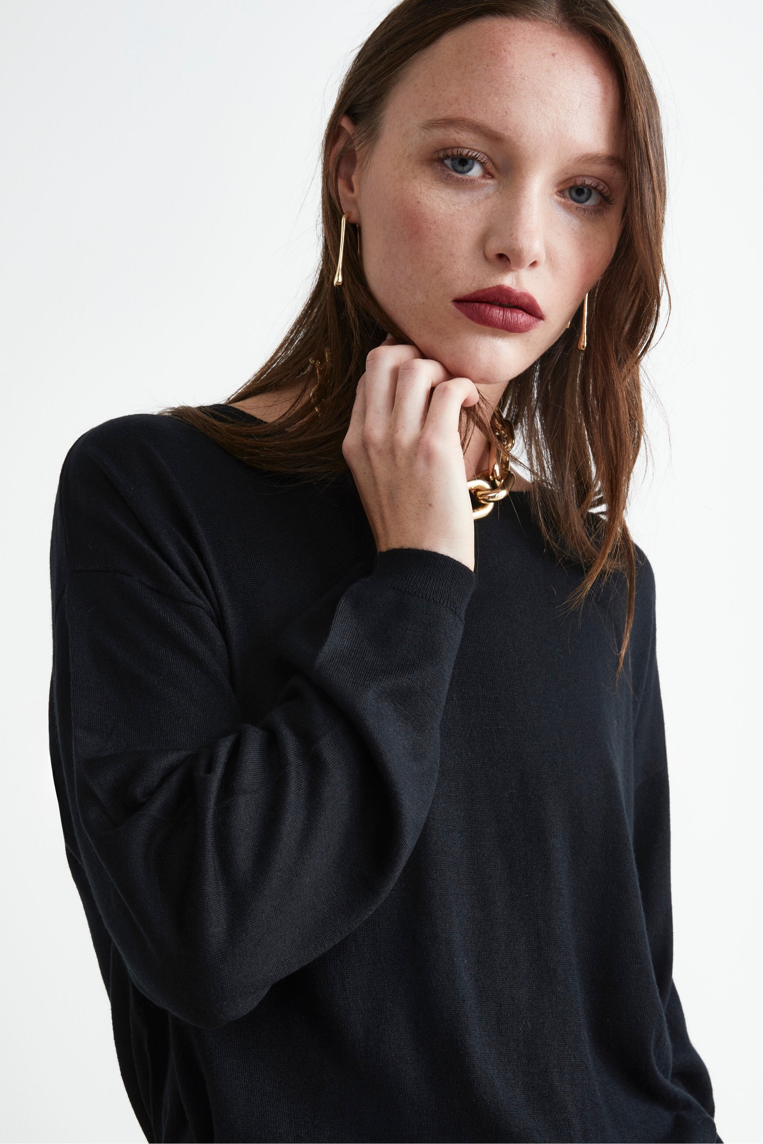 Extrafine Pullover in Silk and Cashmere - BLACK