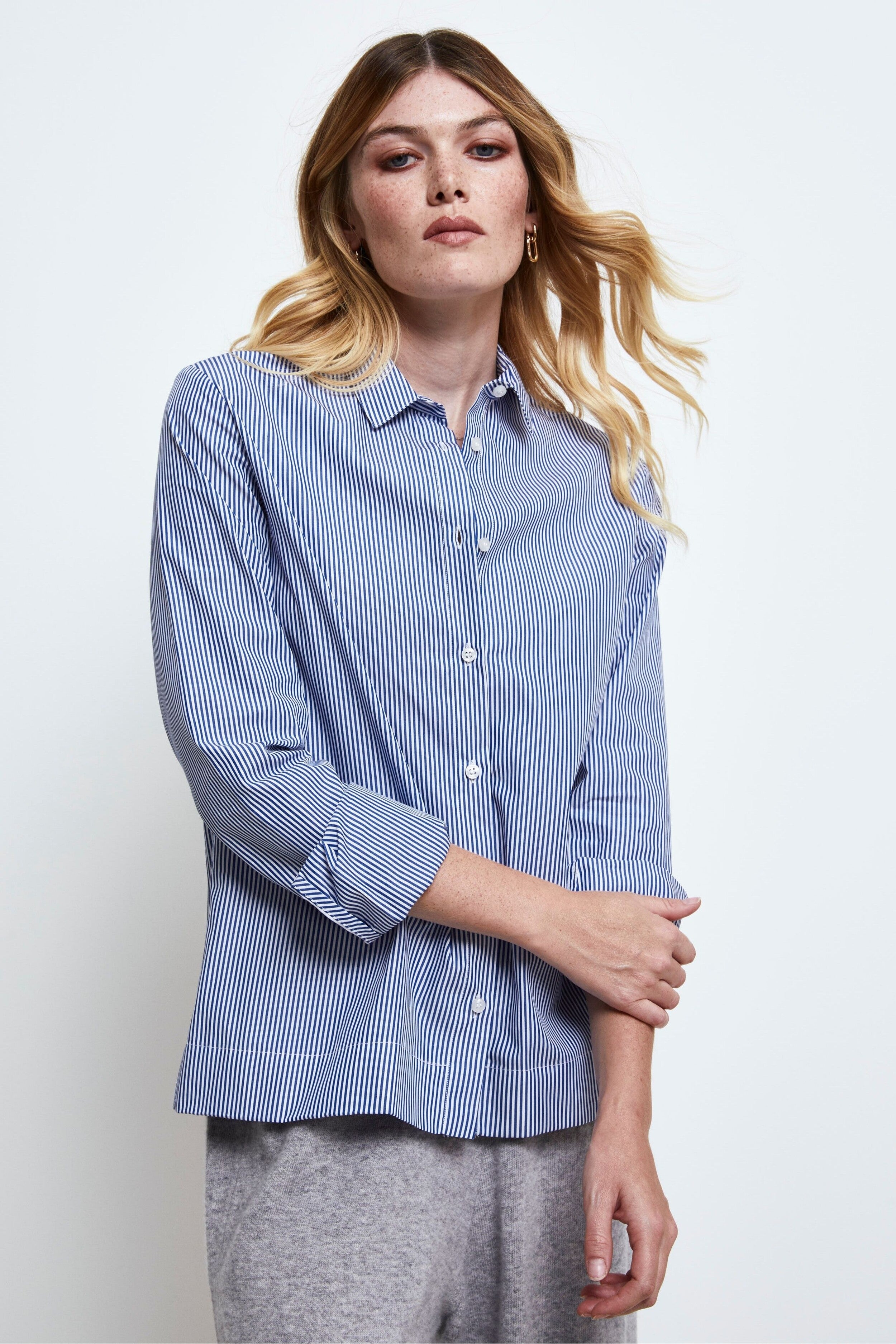 Patterned Regular Fit Shirt - Blue stripe