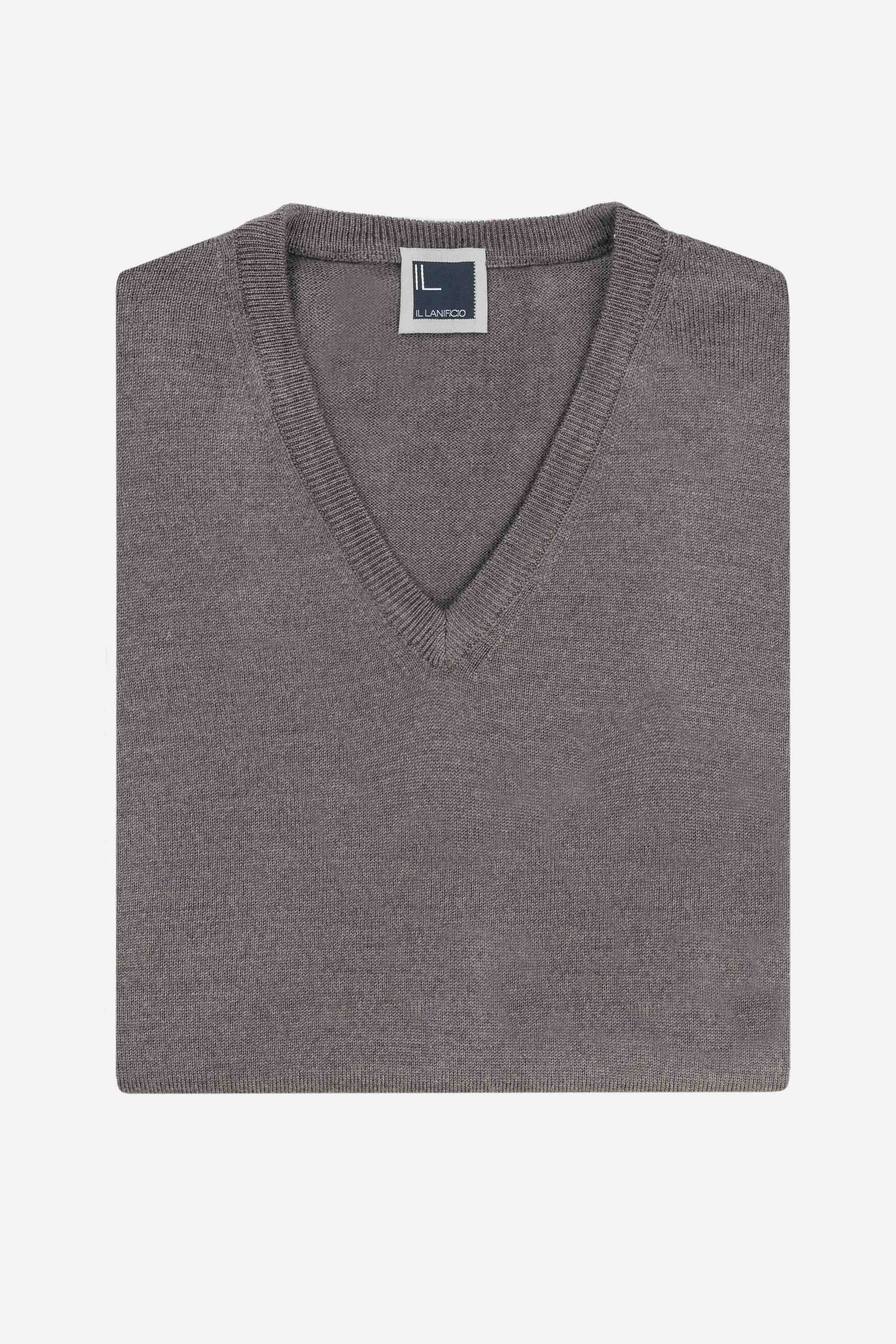 Wool V-neck waistcoat - gray