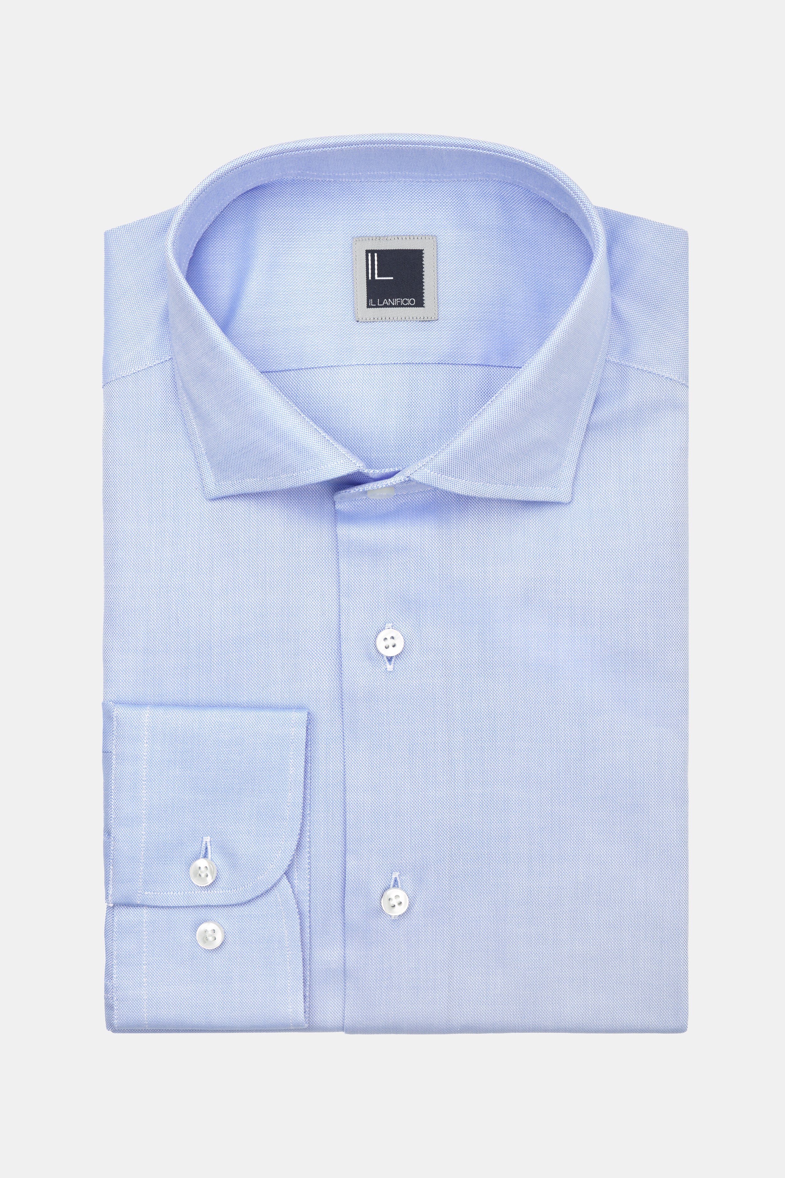 Chemise cintrée à col français - Bleu clair