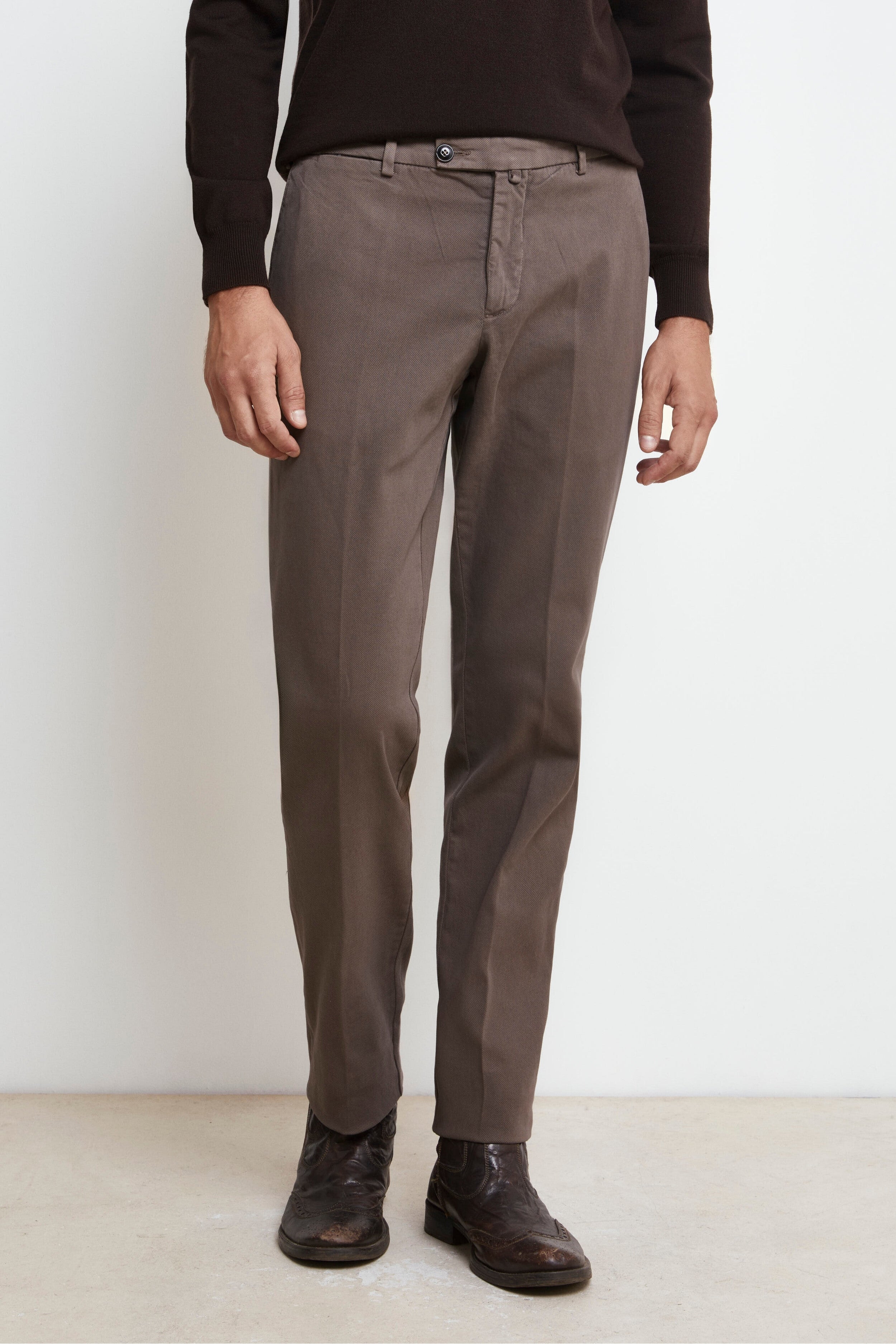 Pleated Regular Fit Pants - Brown