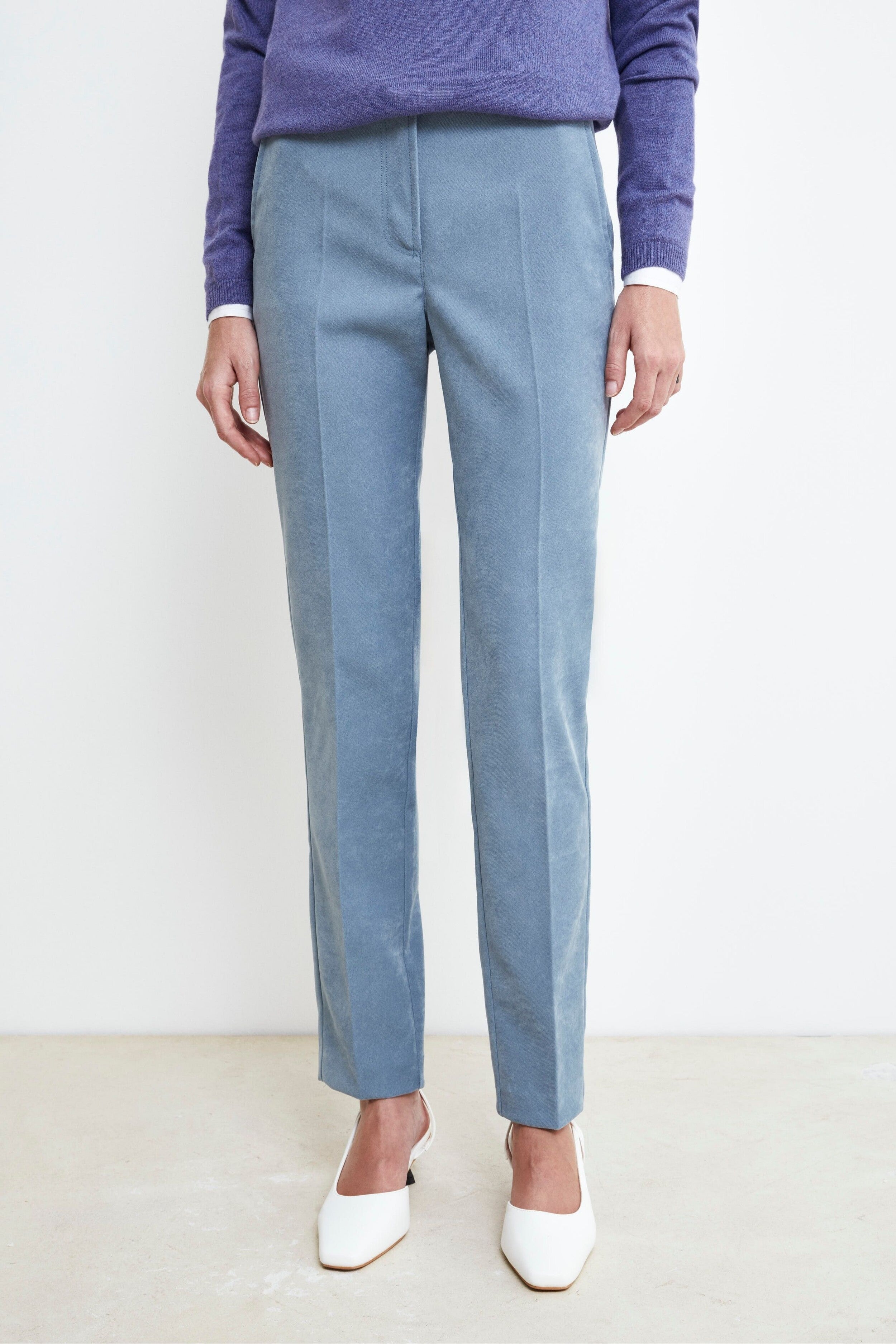 Velvet Cigarette Pants - Cobalt blue