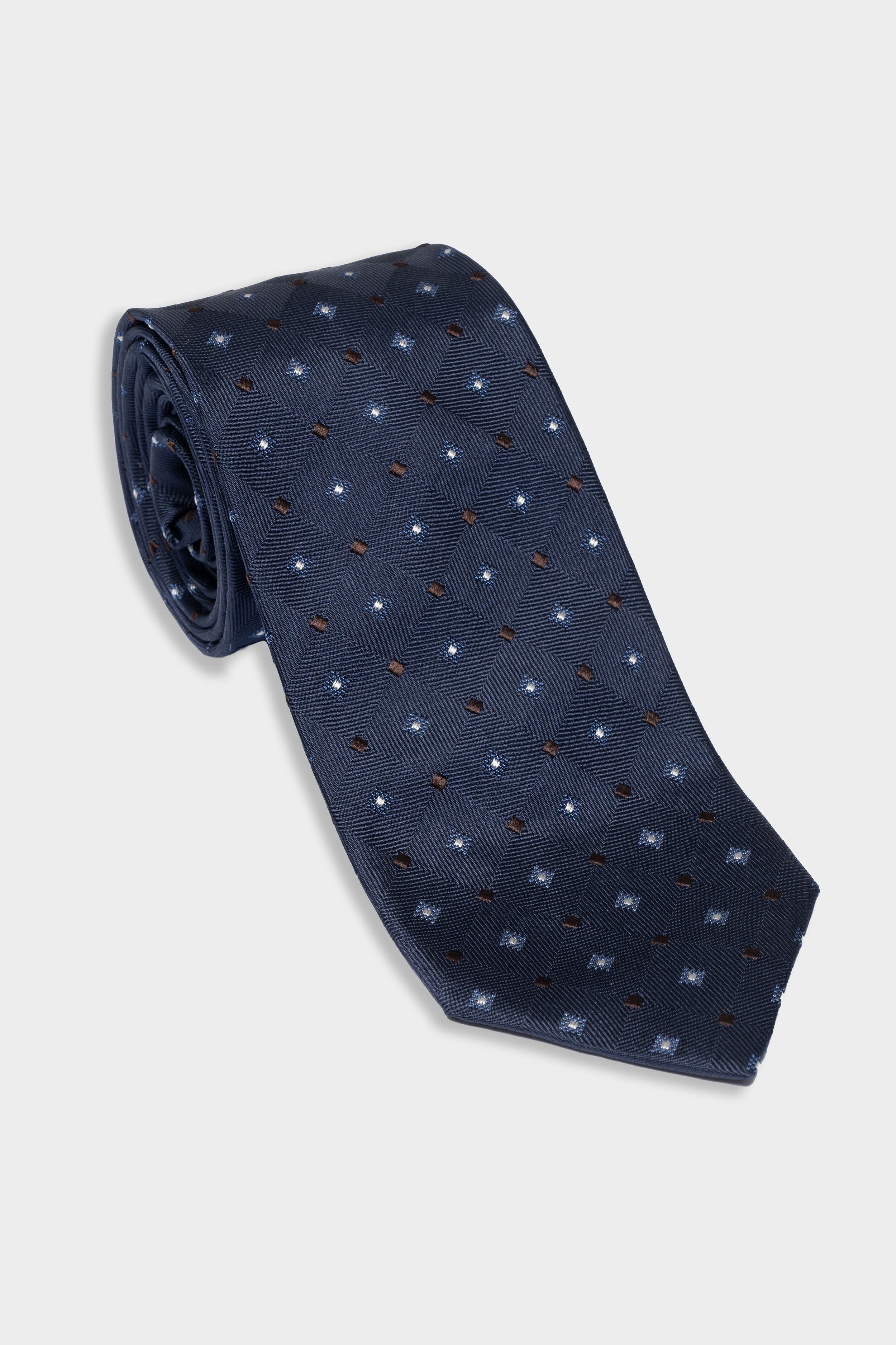 Polka-Dot Silk Tie - Blue pois