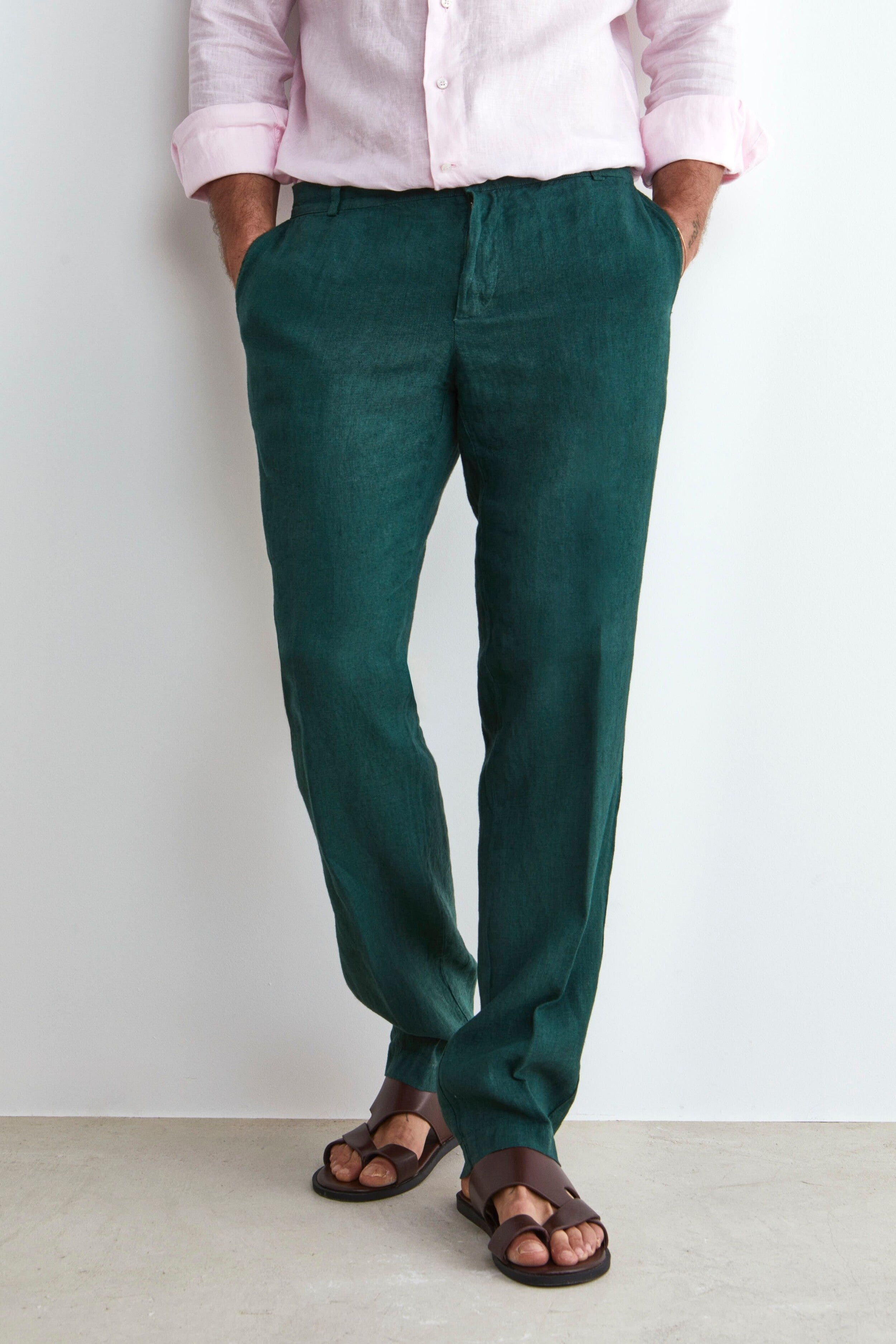 Pantalon en lin - Vert