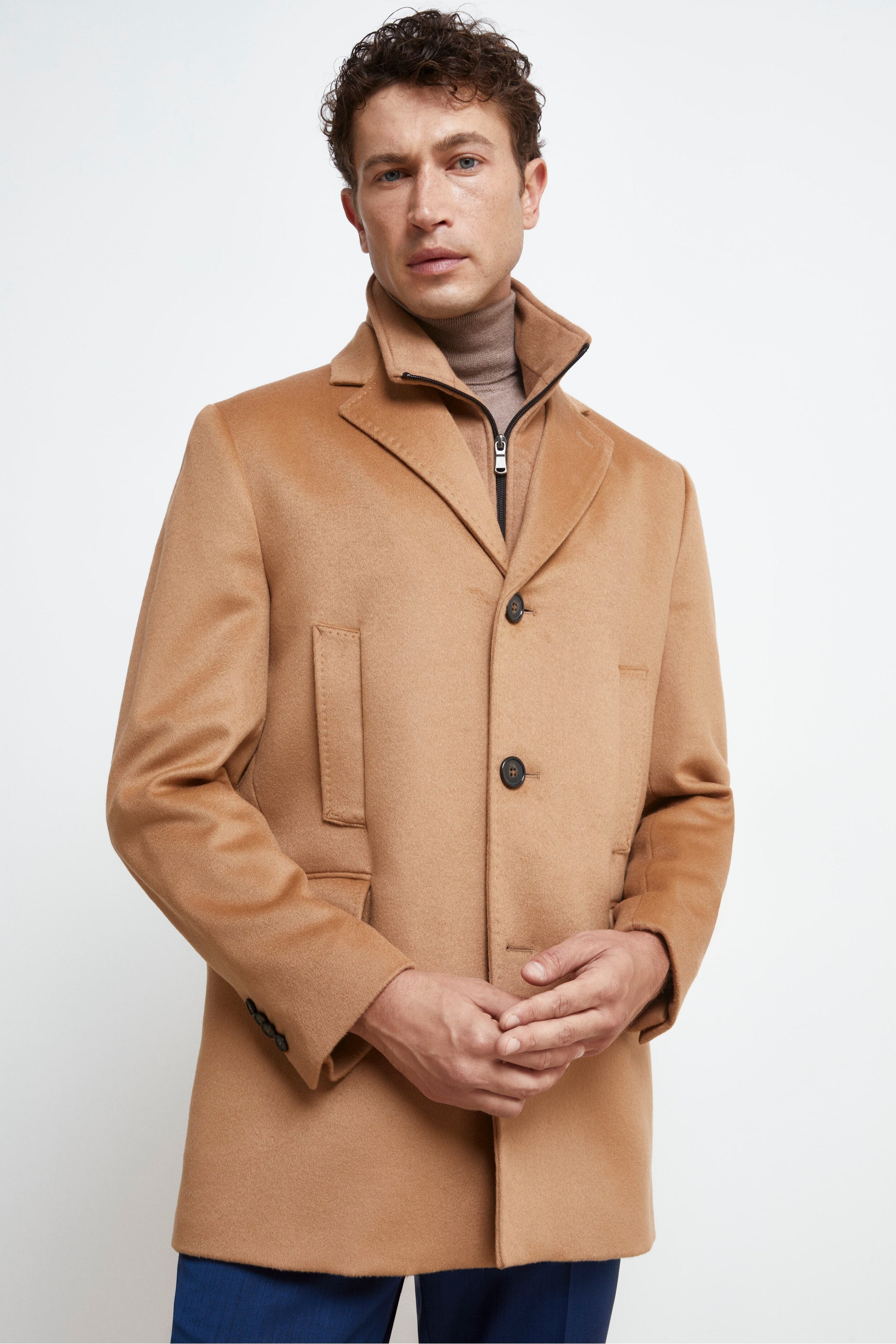 Short Coat in Wool and Cashmere - CAMMELLO