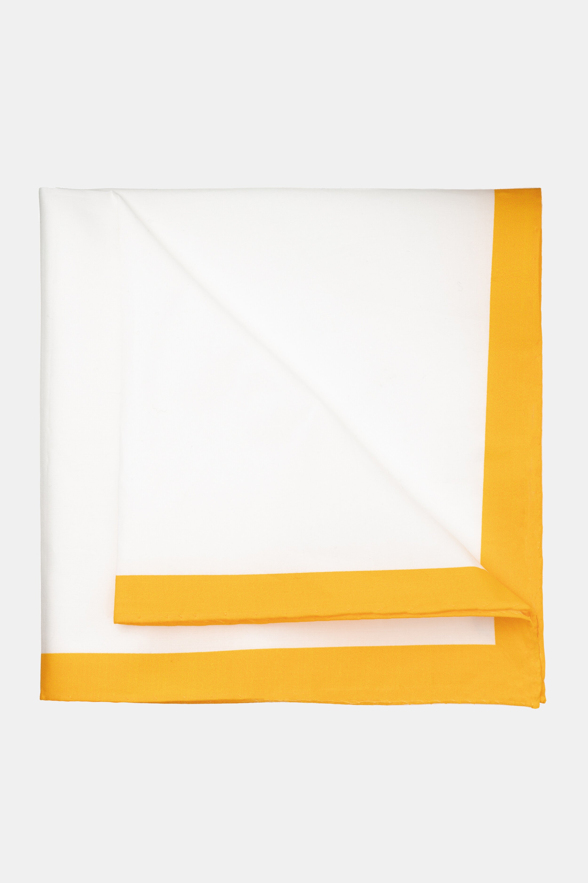 Cotton pocket-square - White-Yellow