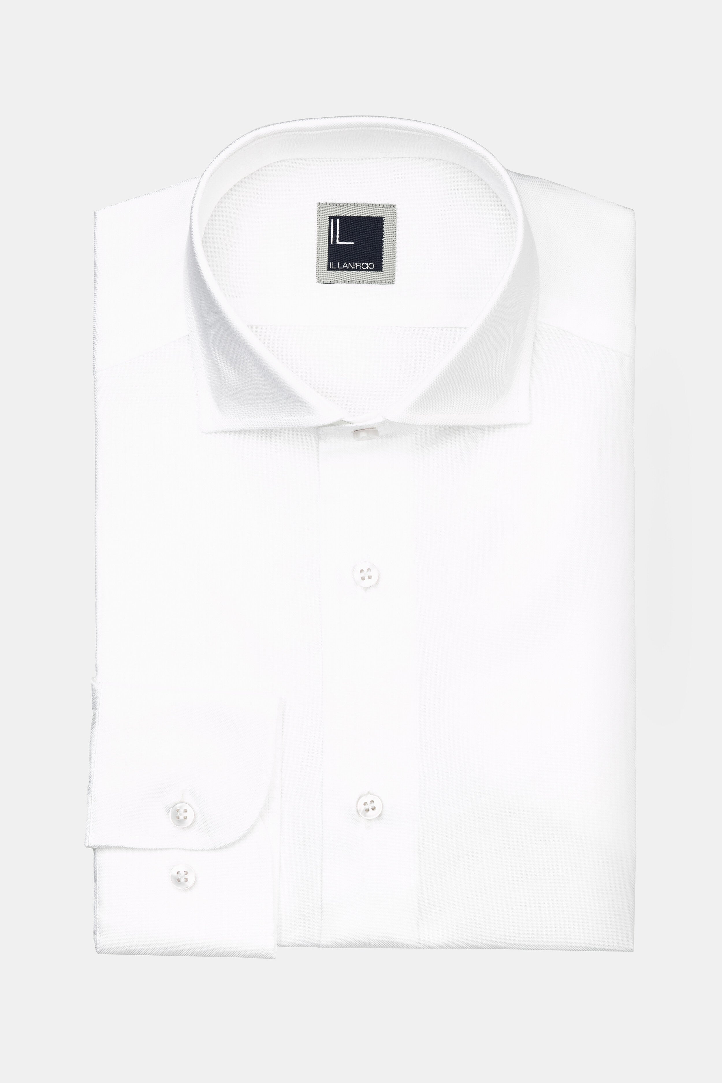 Slim oxford shirt spread collar - WHITE