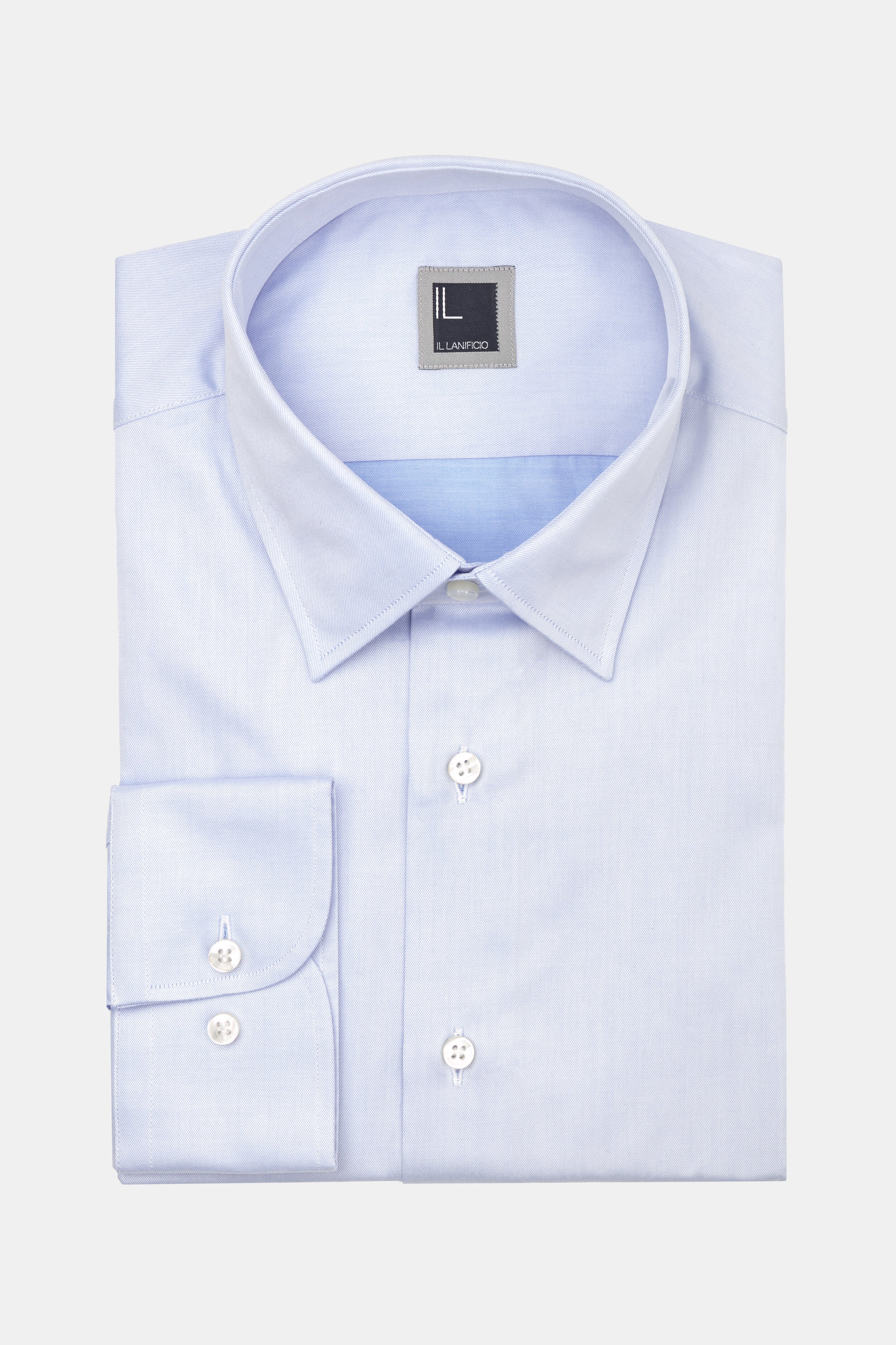 Chemise en sergé à col classique - Bleu clair