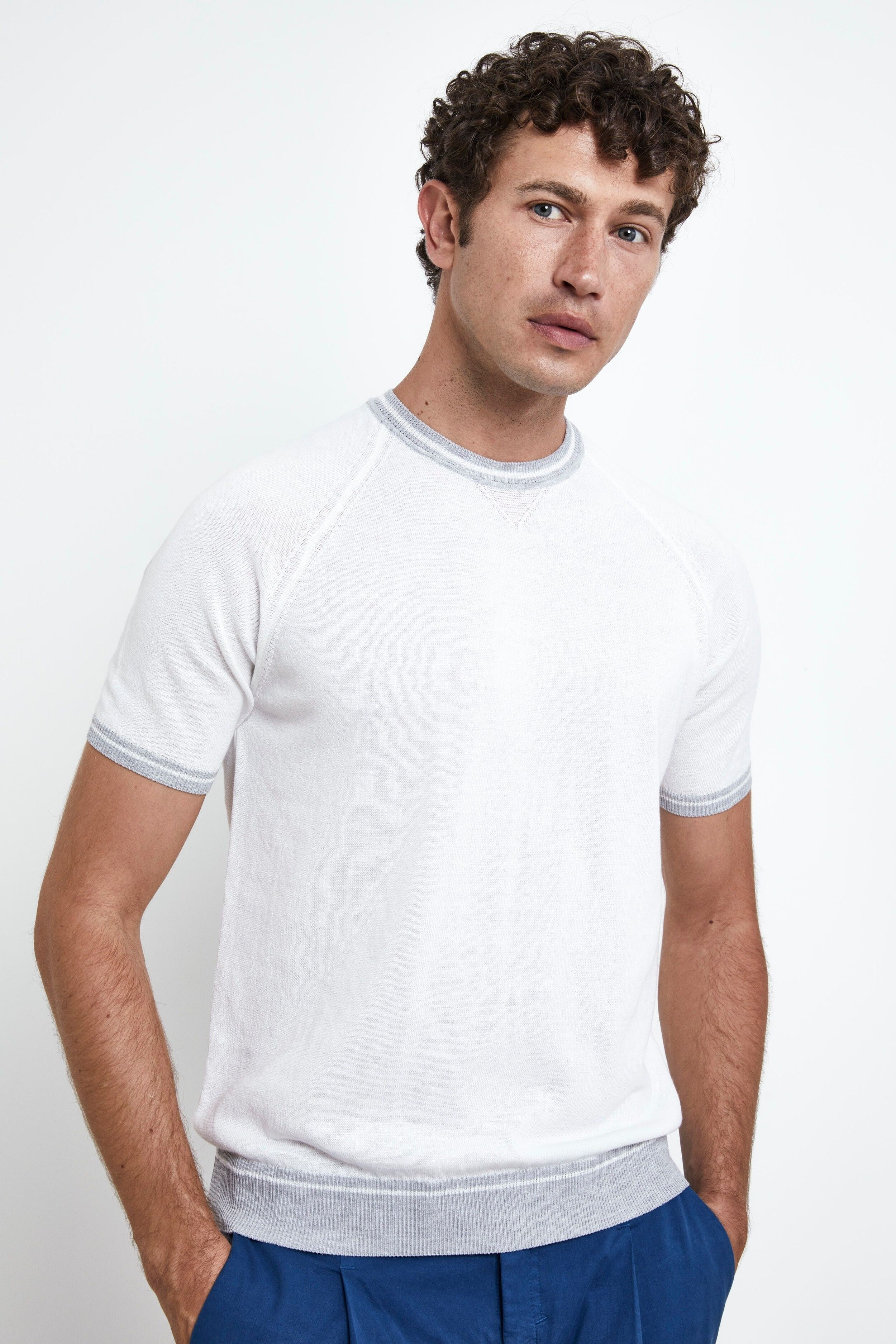 T-shirt en tricot de coton - BLANC