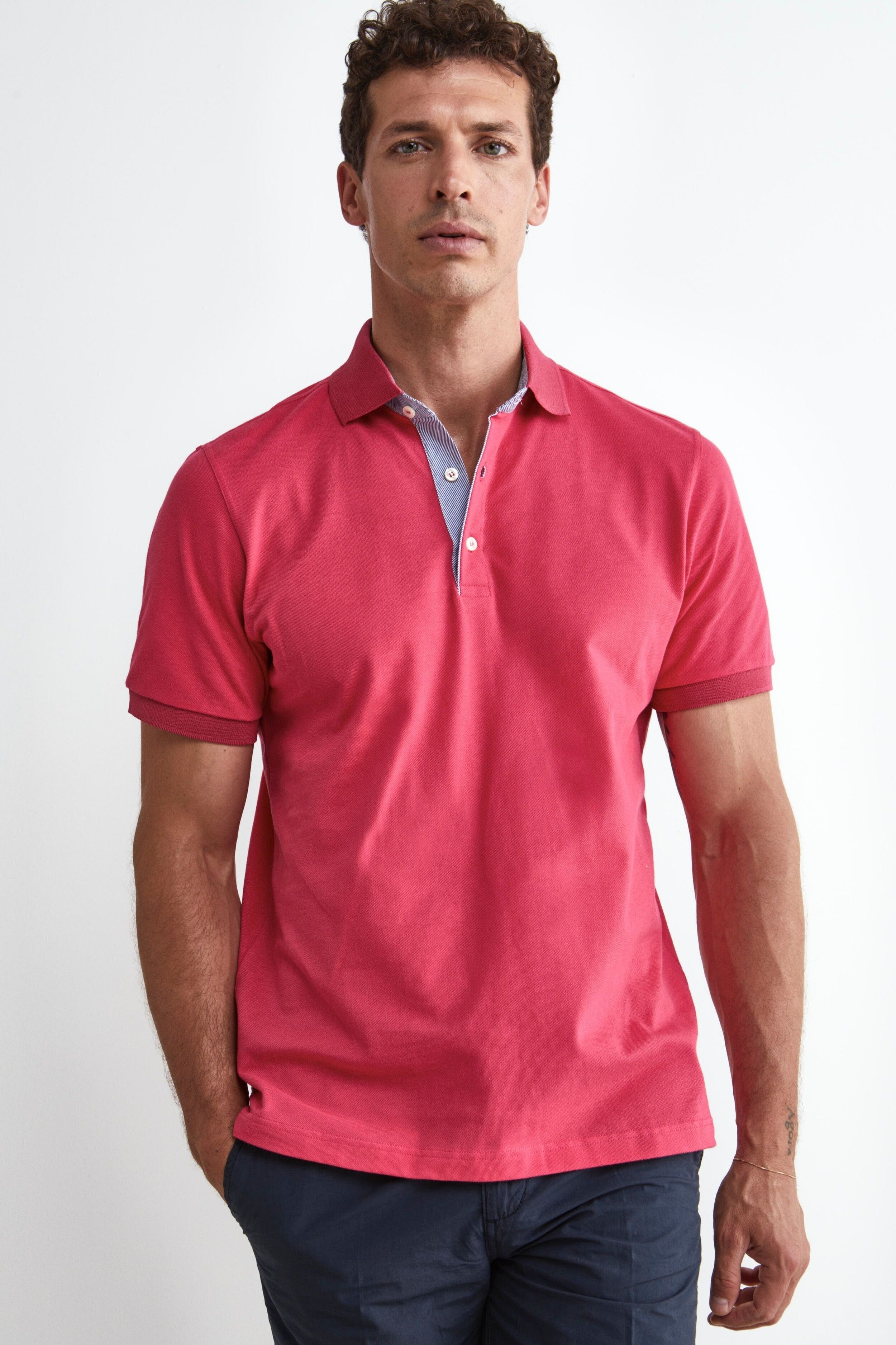 Polo classique en coton Piquet - Rose corail