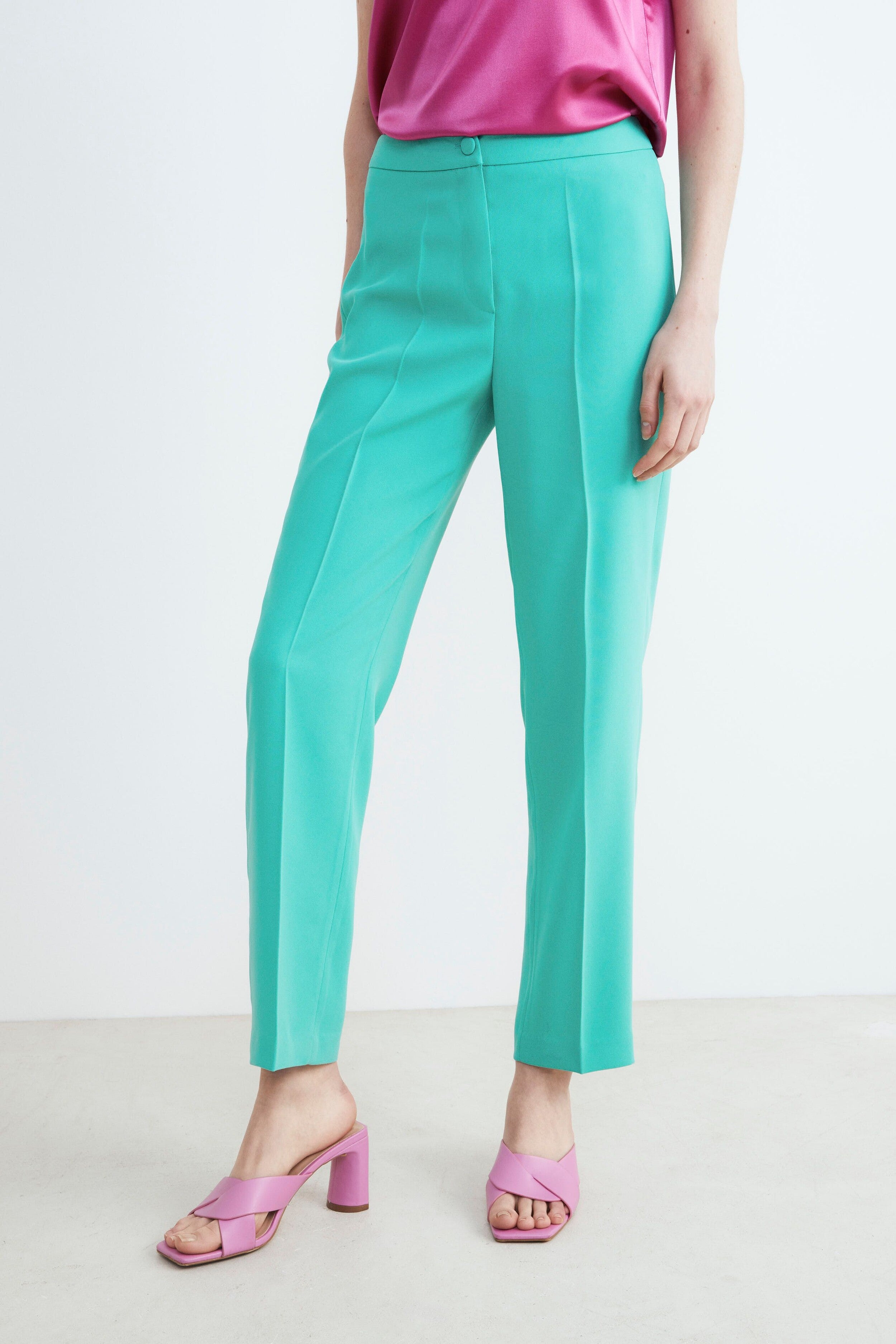 Elegant cigarette pants - EMERALD GREEN