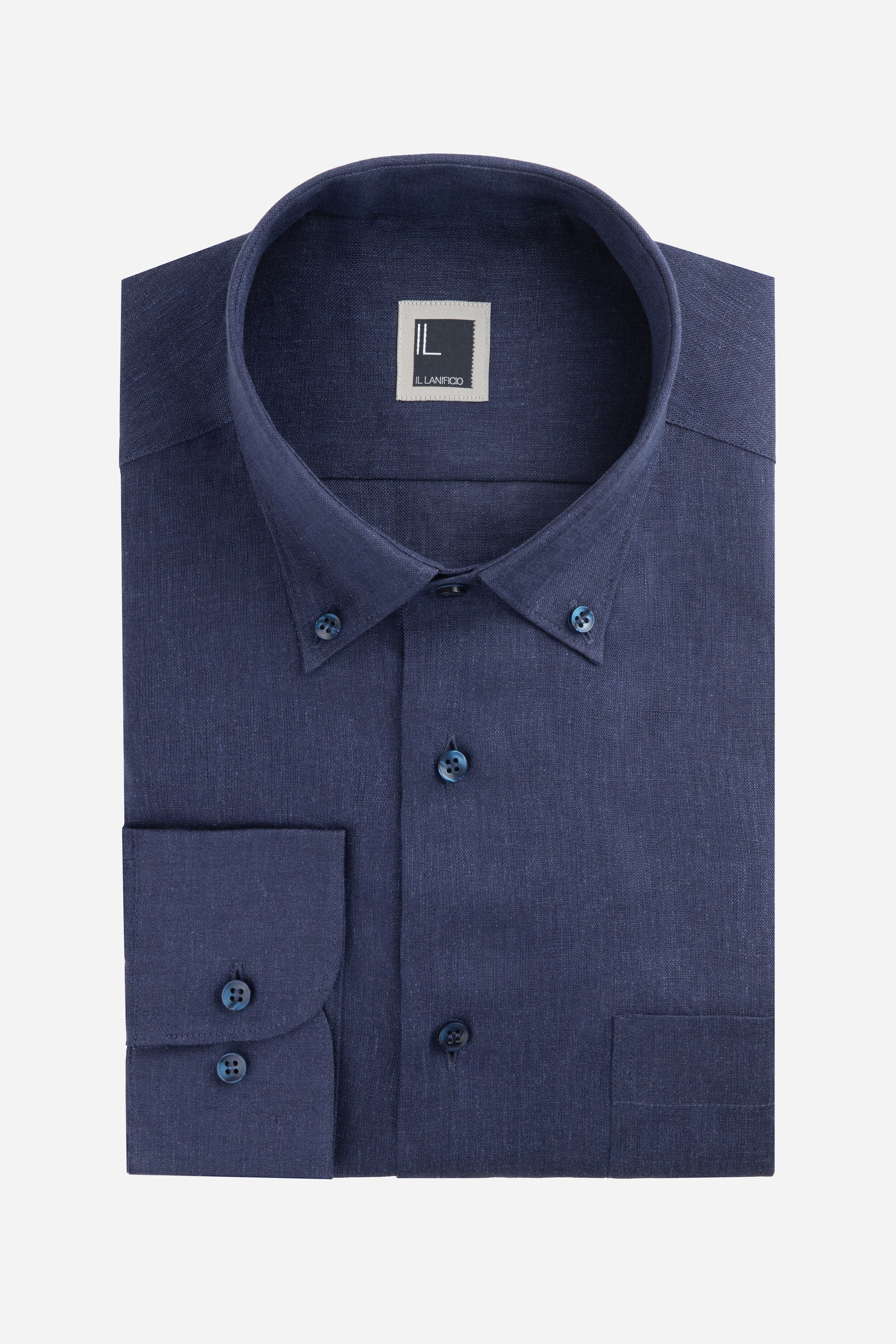 Regular fit linen shirt - BLUE