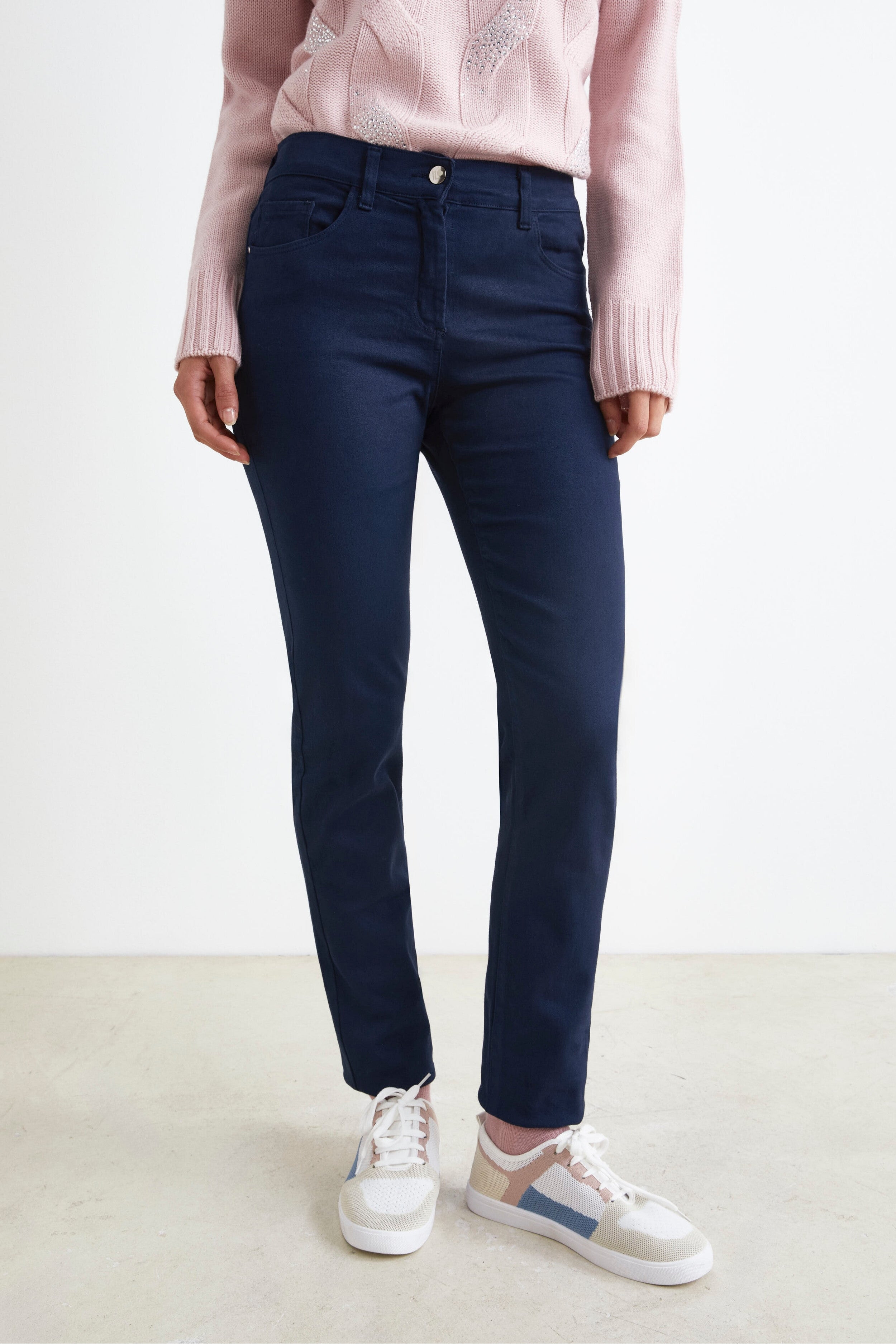 Five-Pocket Stretch Pants - BLUE