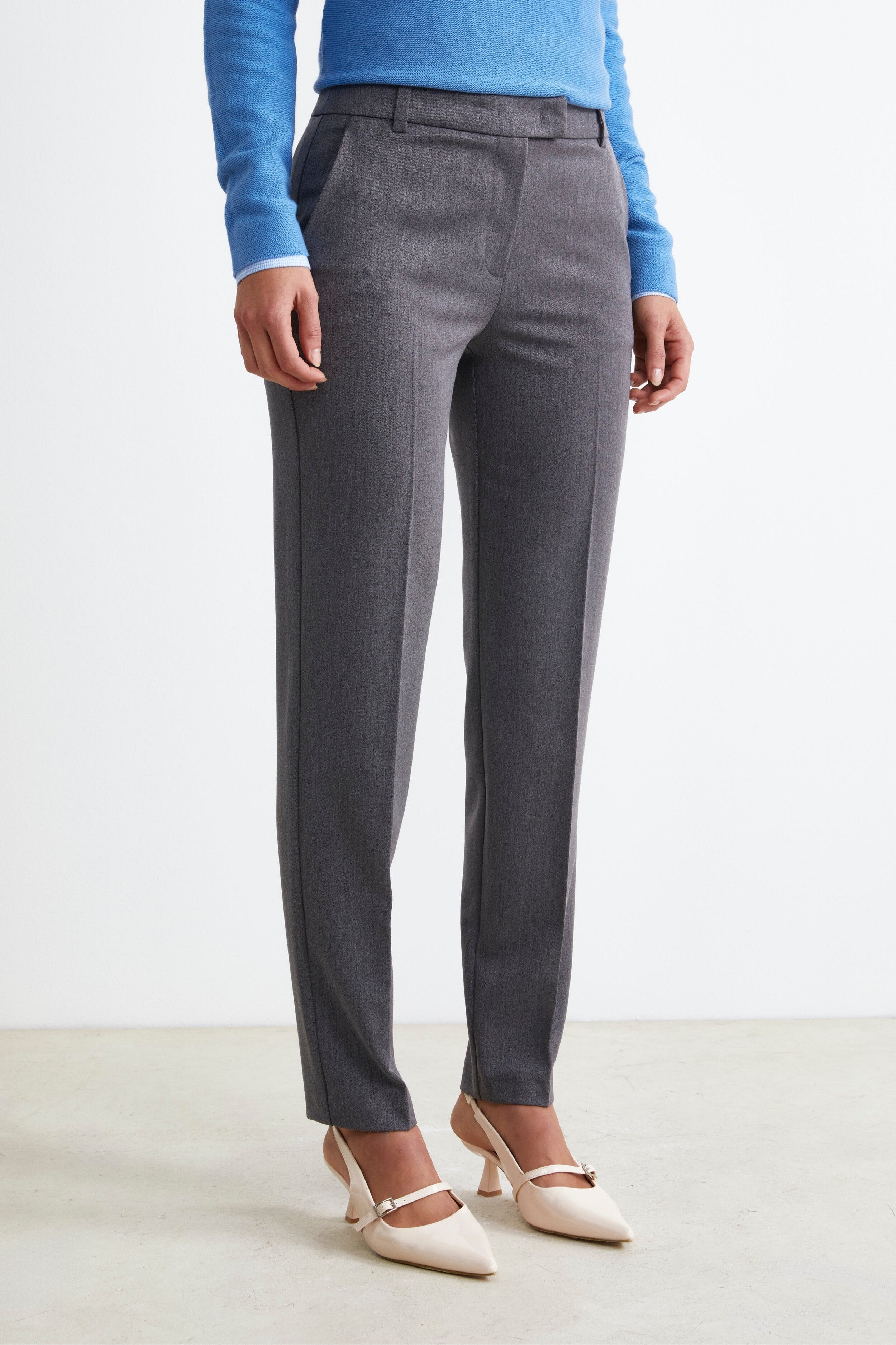 Pantalon Cigarette Coupe Regular - Gris clair