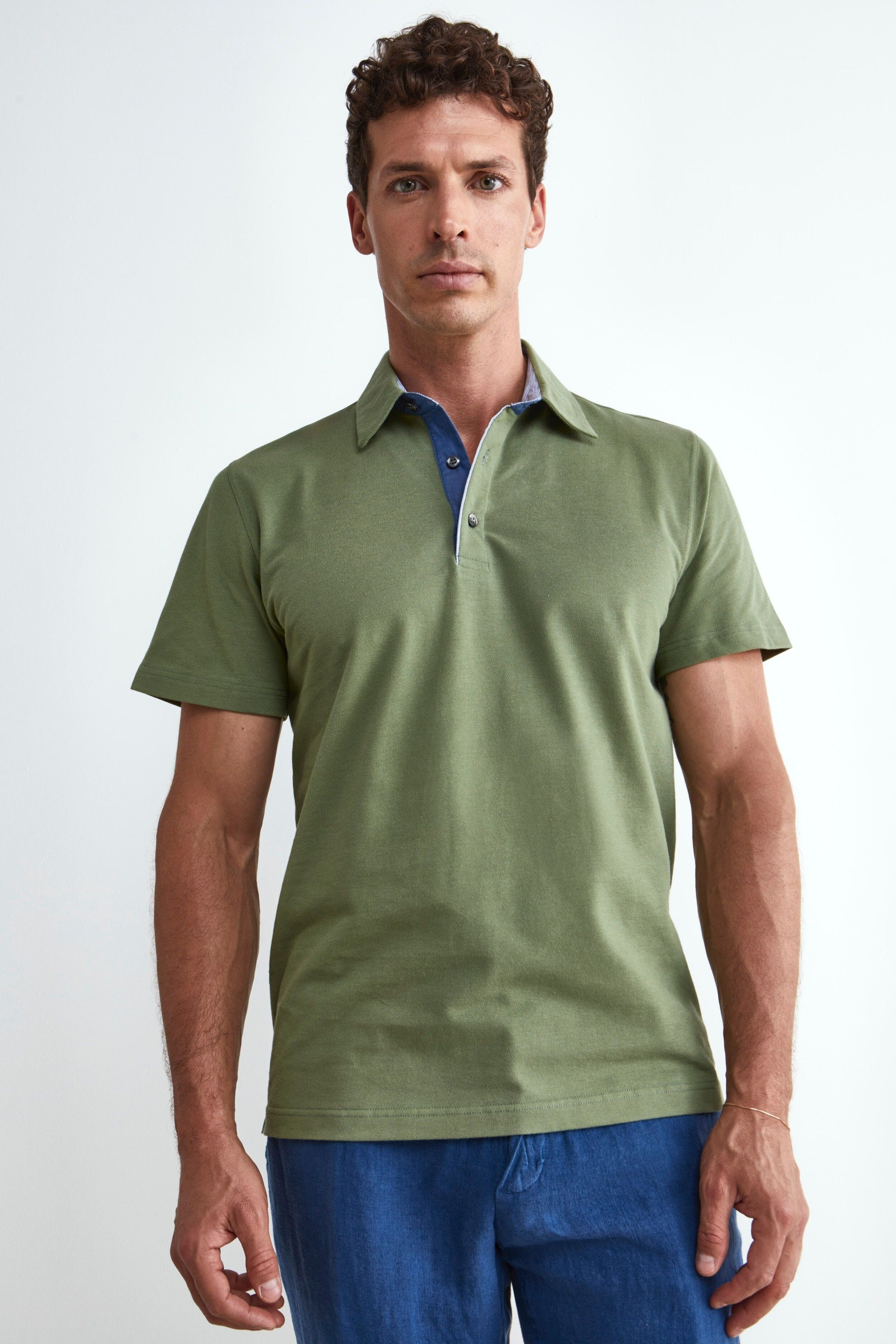 Slim Green Polo Shirt - Sage green