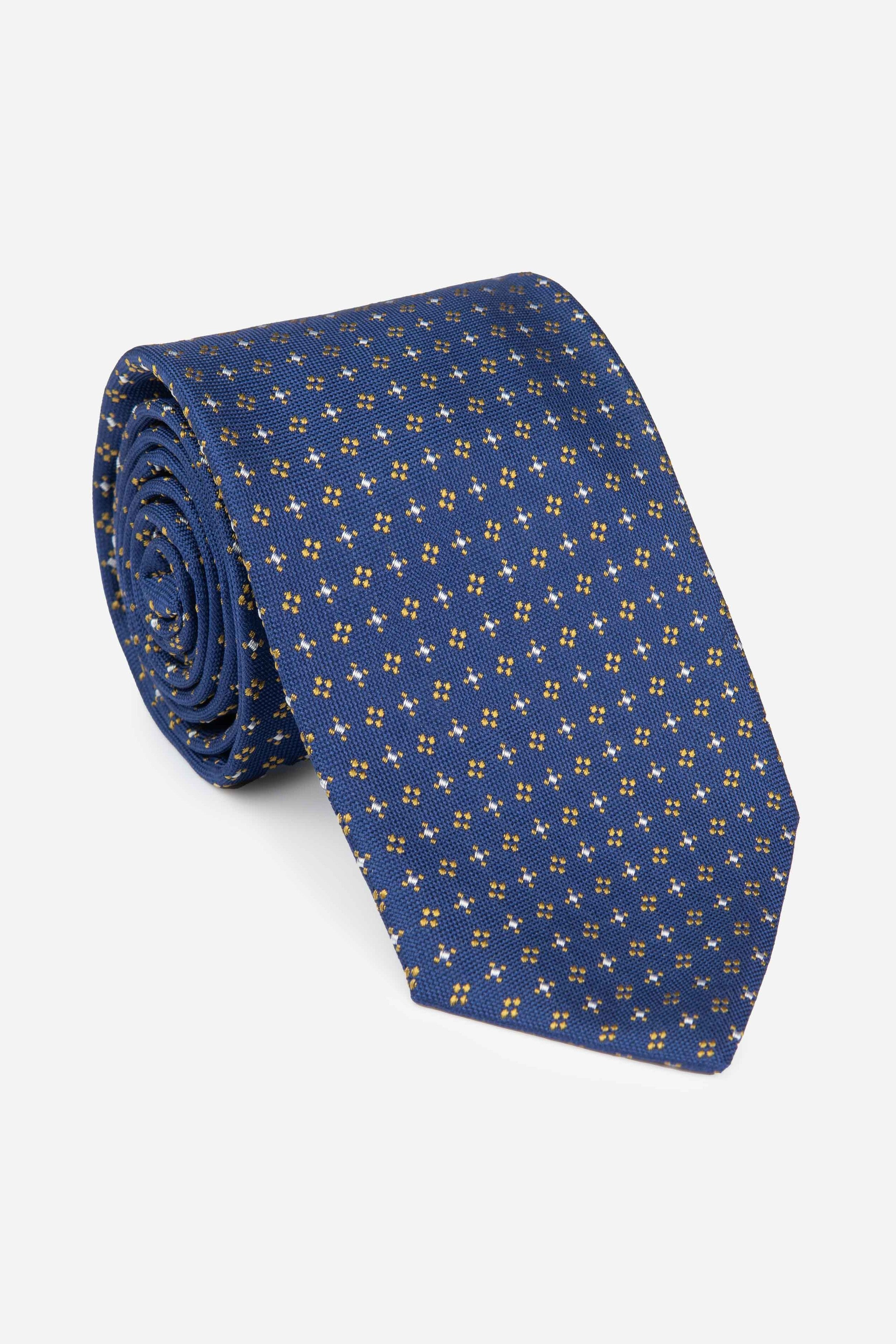 Diamond micro-patterned tie - Blue pattern