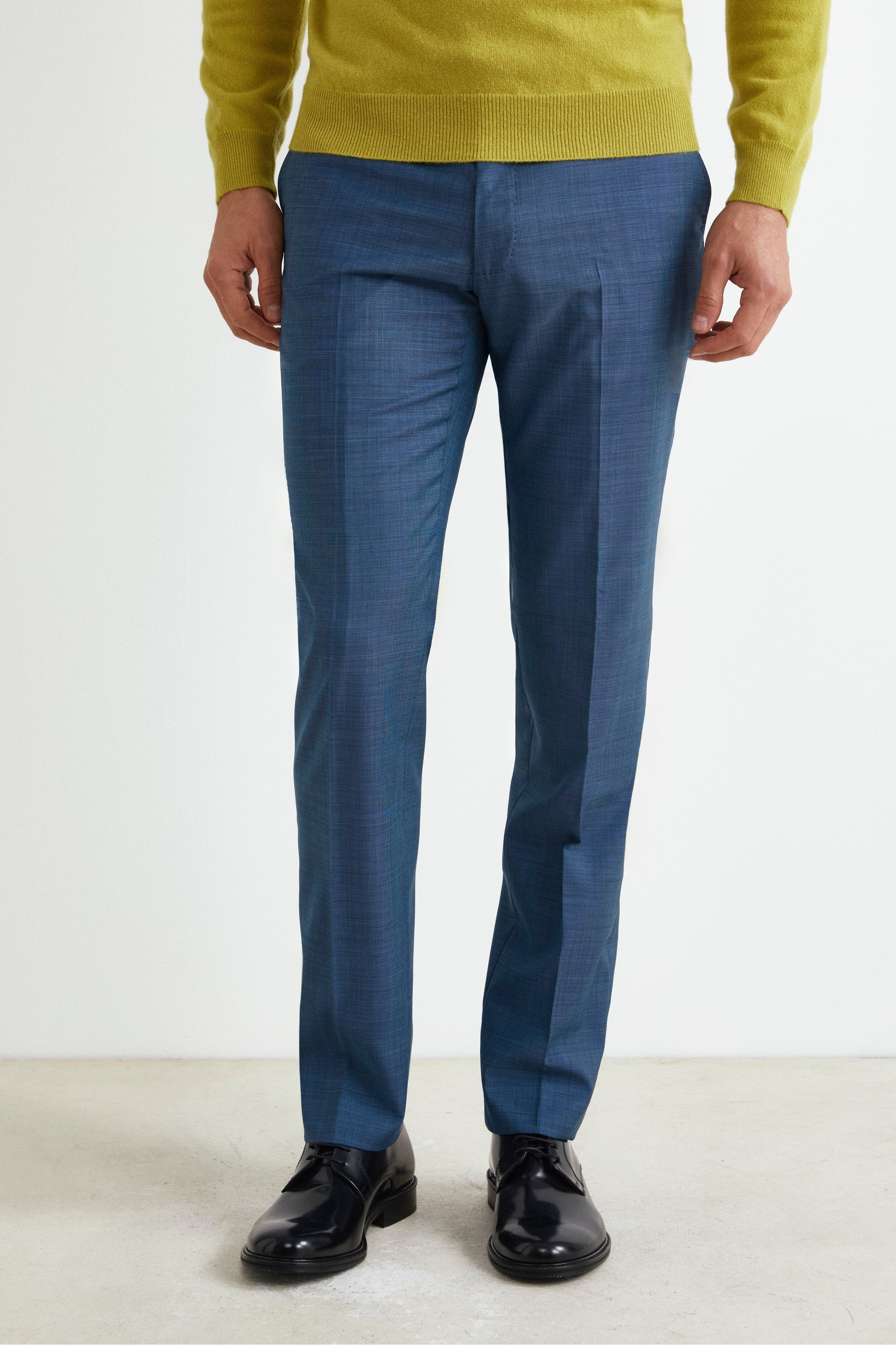 Slim Fit Pants in Wool - Air force blue