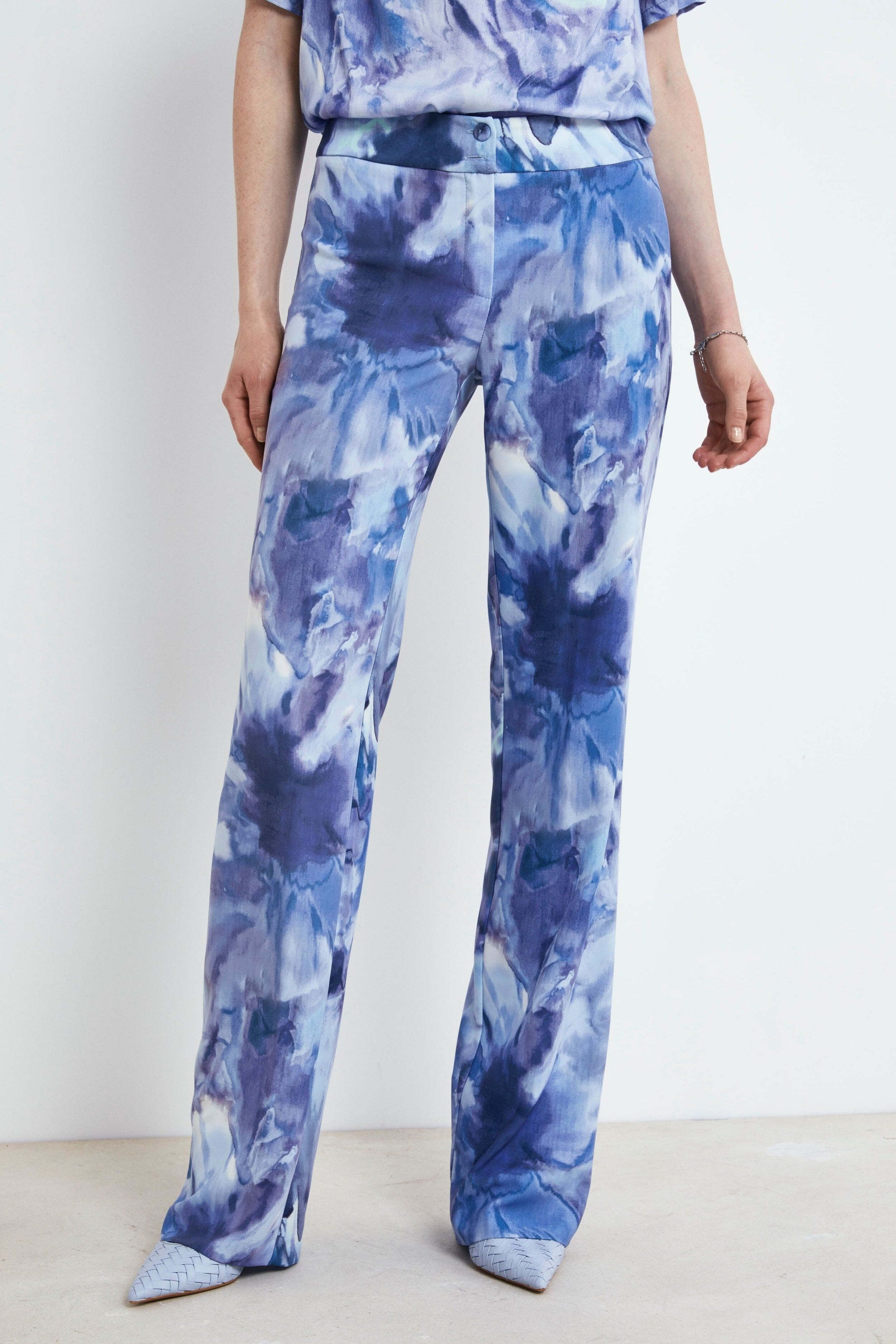 Cigarette Pattern Trousers - Blue pattern