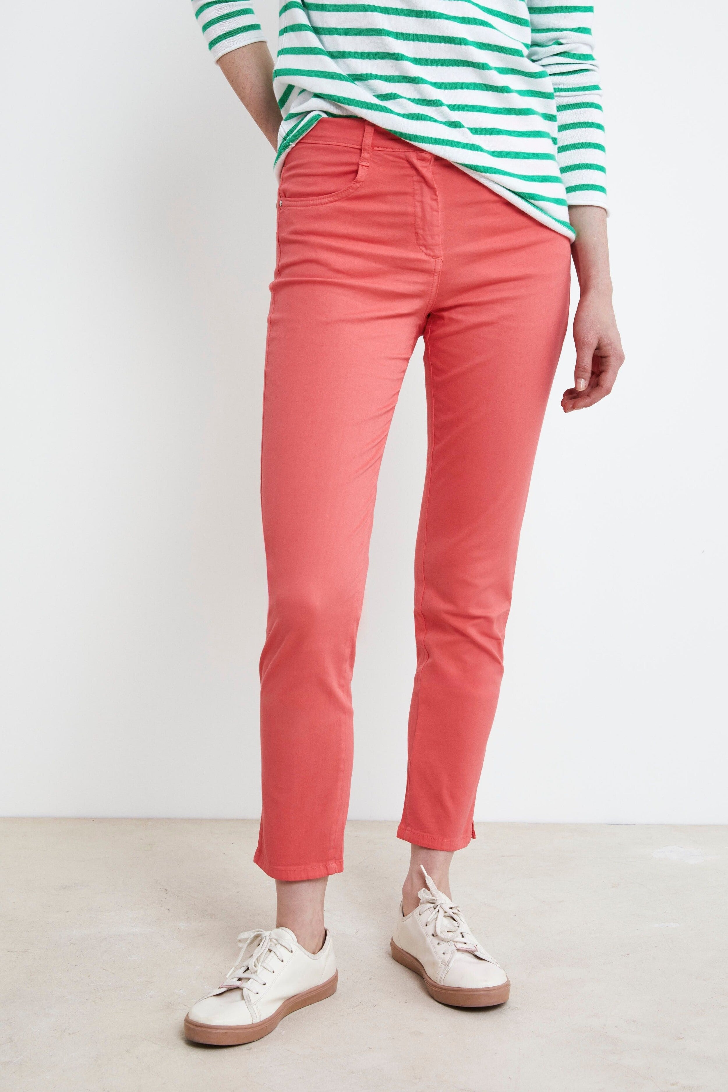 Five Pocket Slim Trousers - CORAL