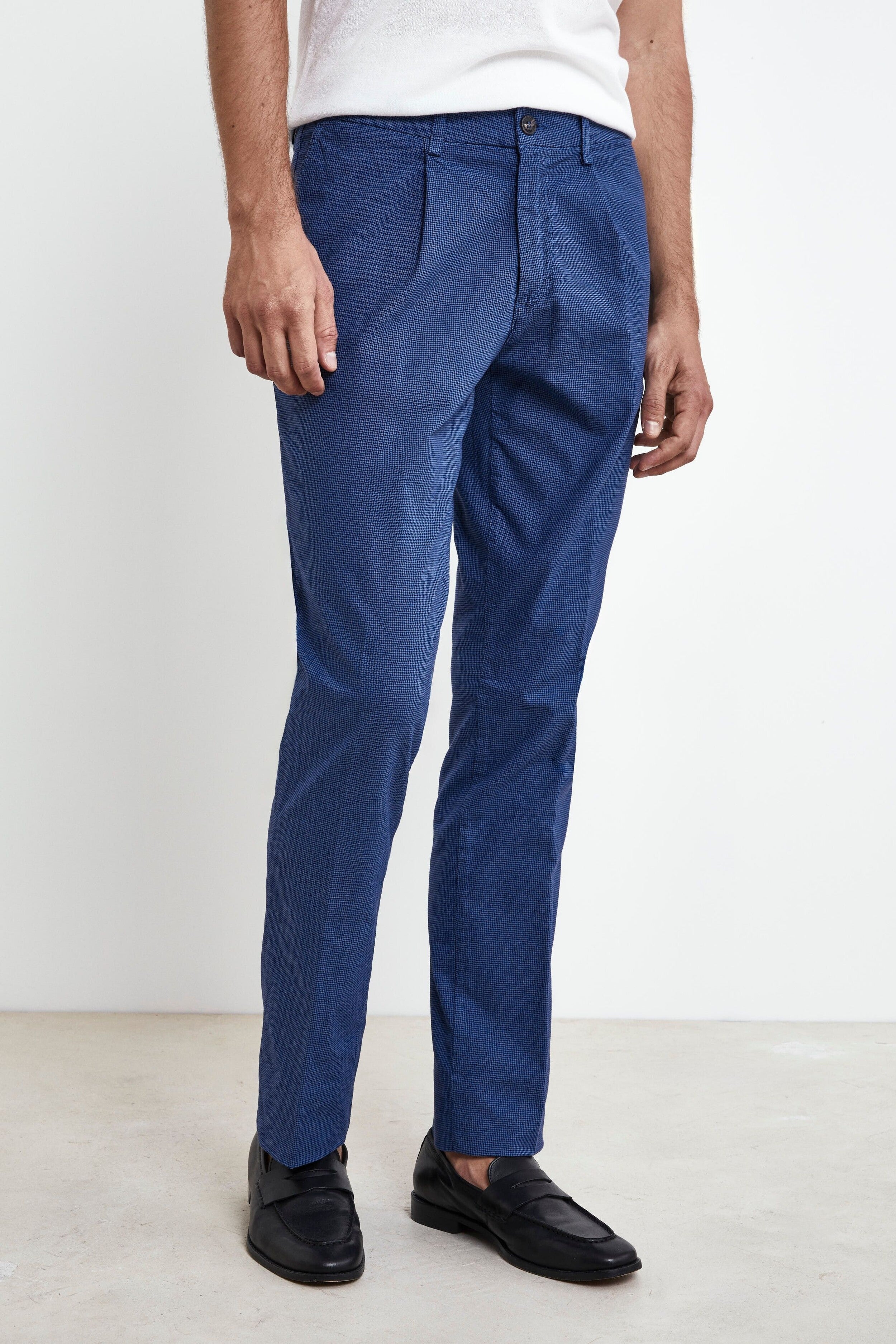 Pantalon en coton à motifs - Bleu moyen