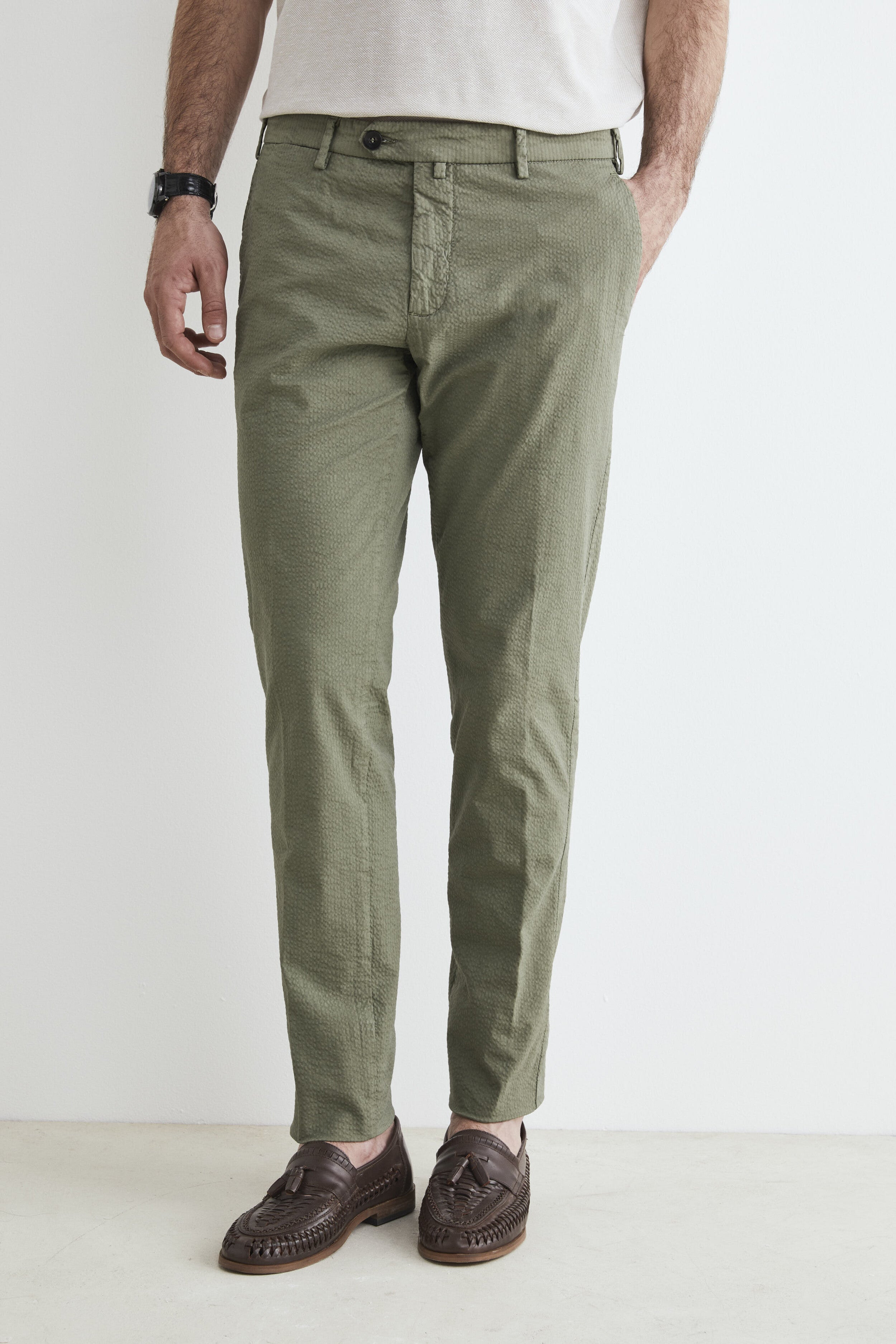 Pantalon chino pour hommes - Vert sauge