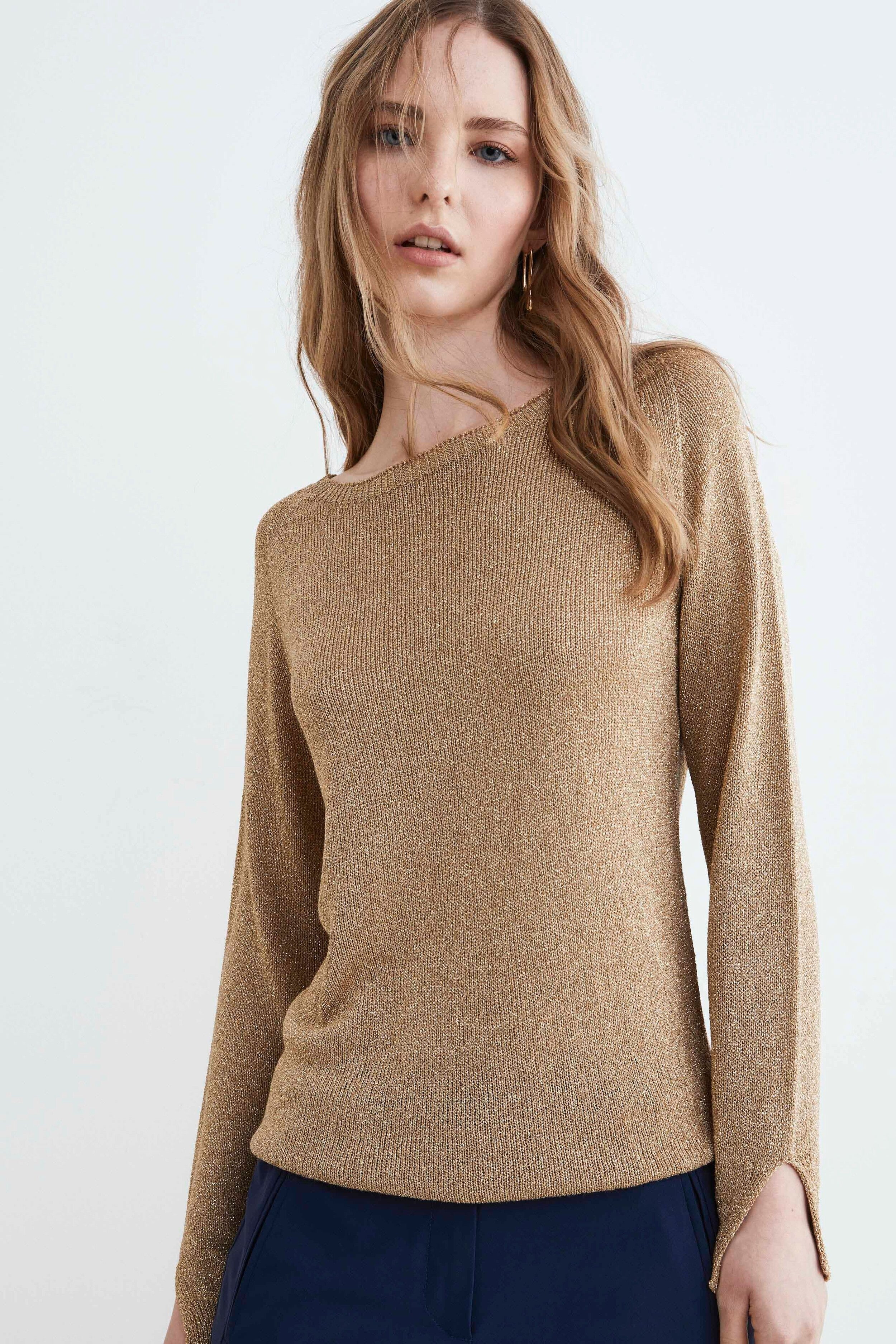 Pullover mit Rundhalsausschnitt - Gold