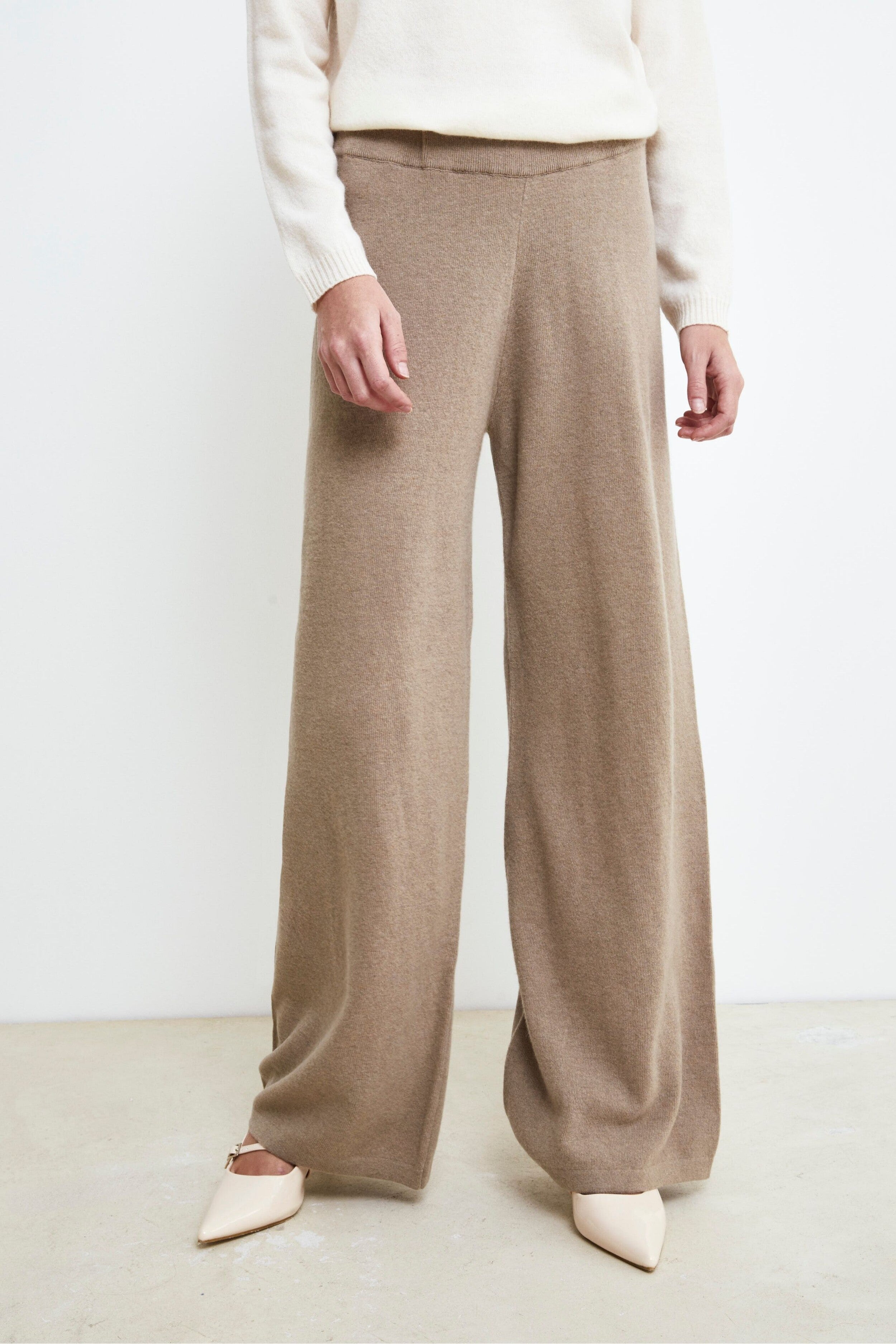 Pantalon en laine et cachemire - Marron