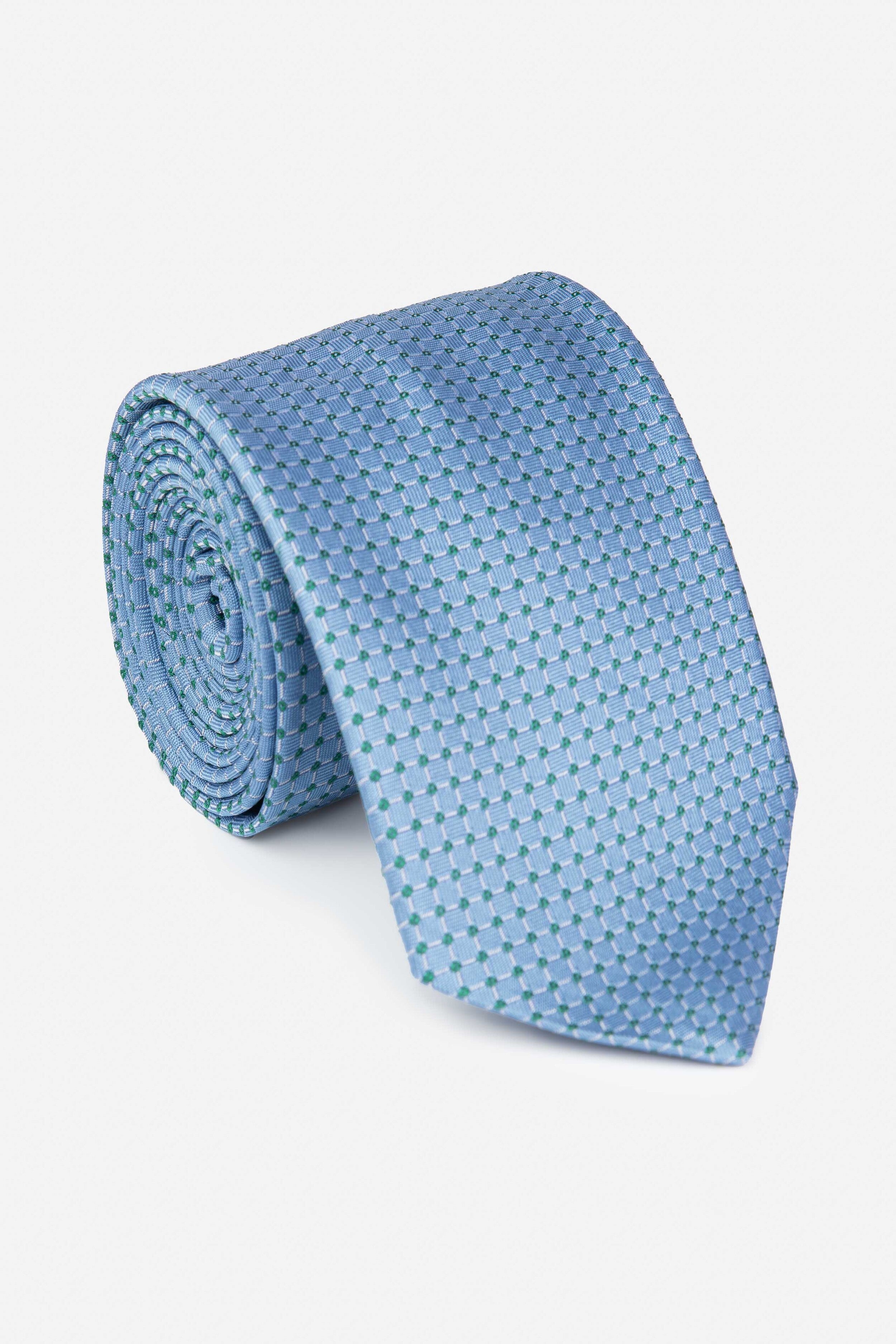 Elegant patterned tie - LIGHT BLUE MICROEFFECT