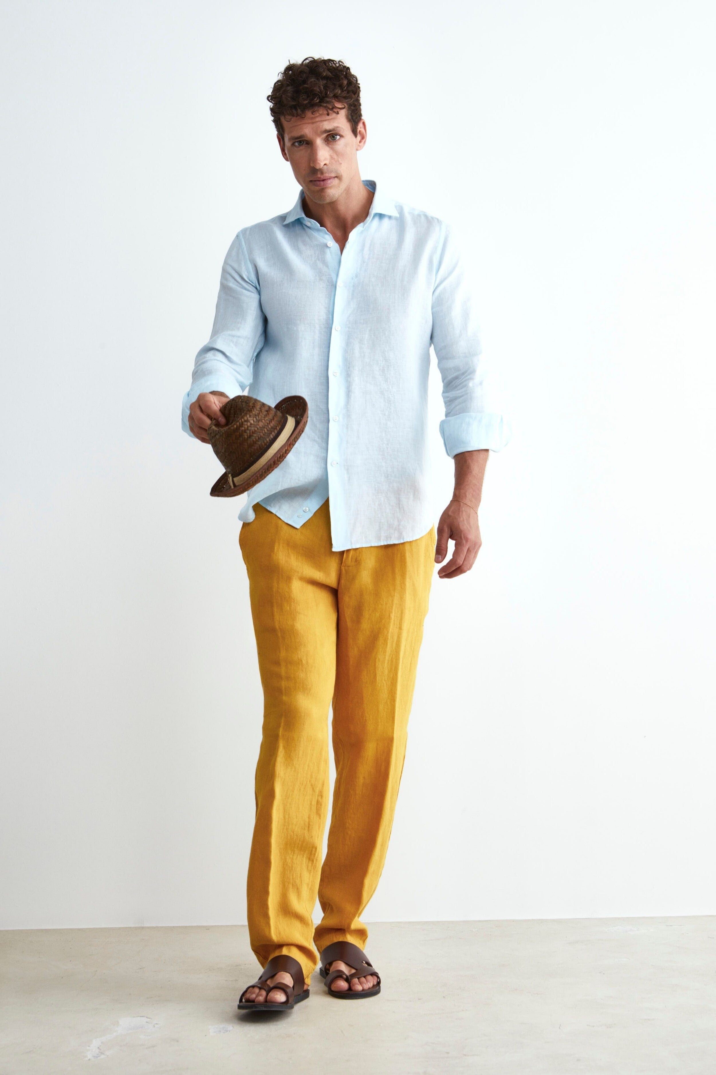 Pantalon en lin - JAUNE