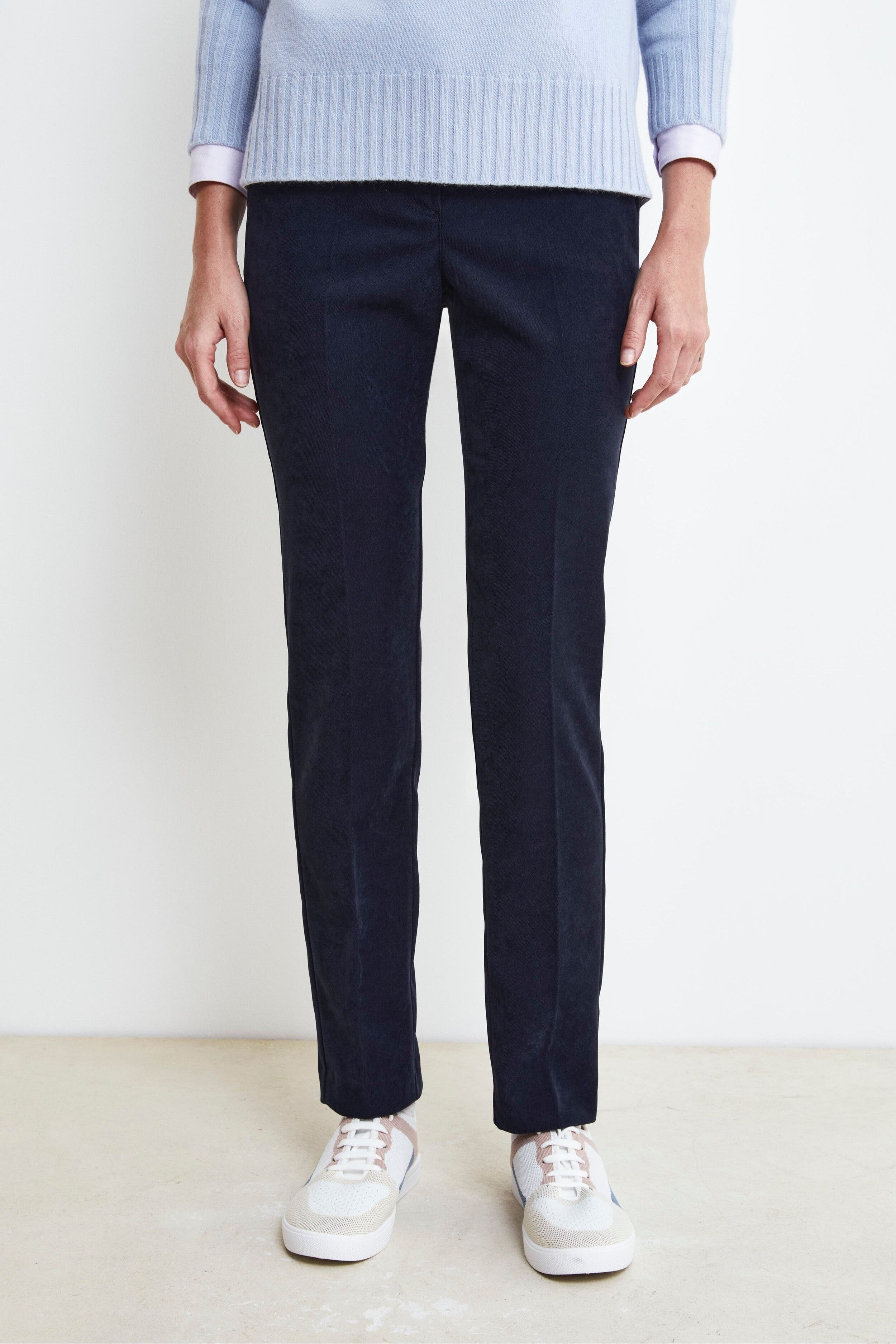 Pantalon Cigarette en Velours - BLEU