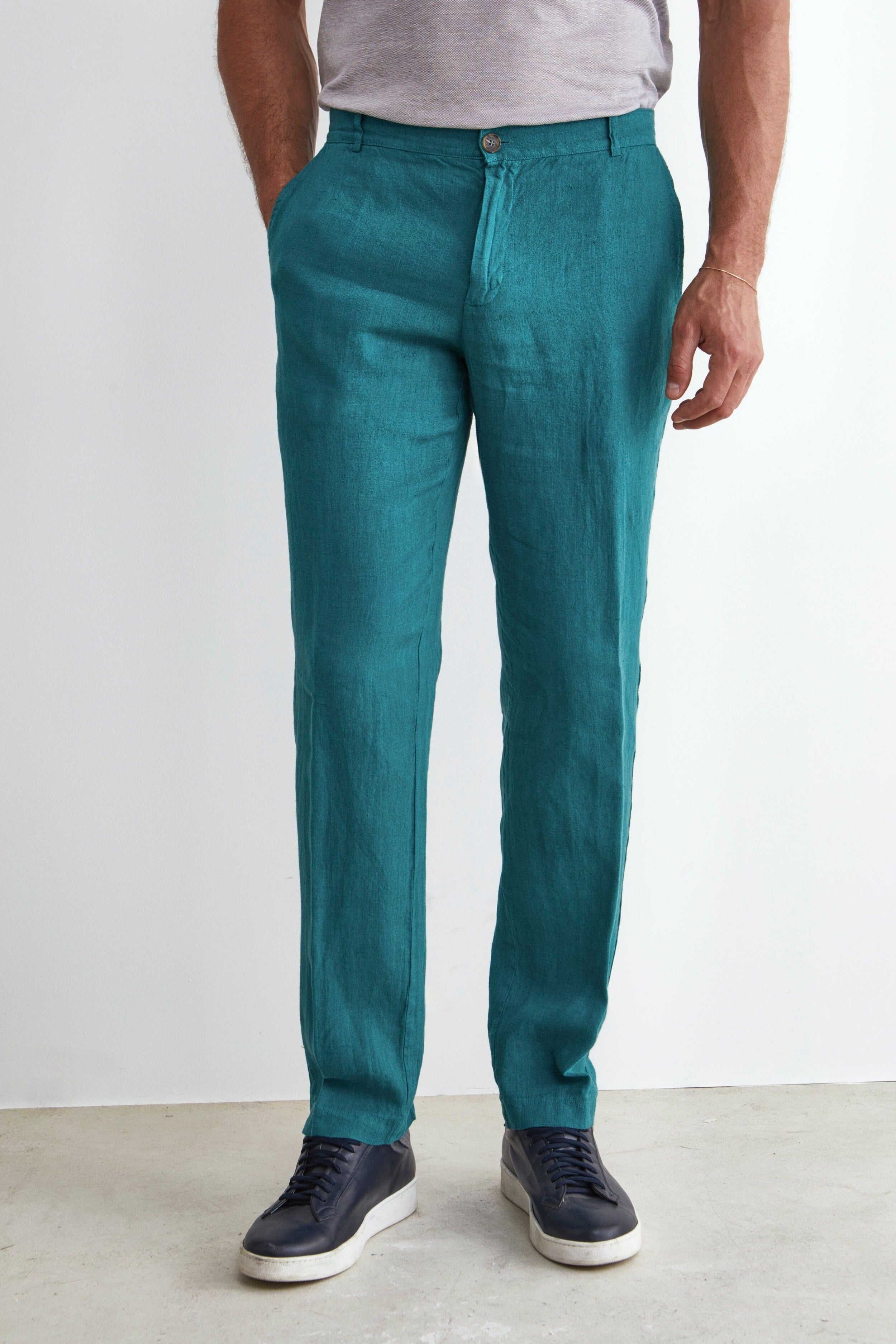 Linen Trousers - GREEN