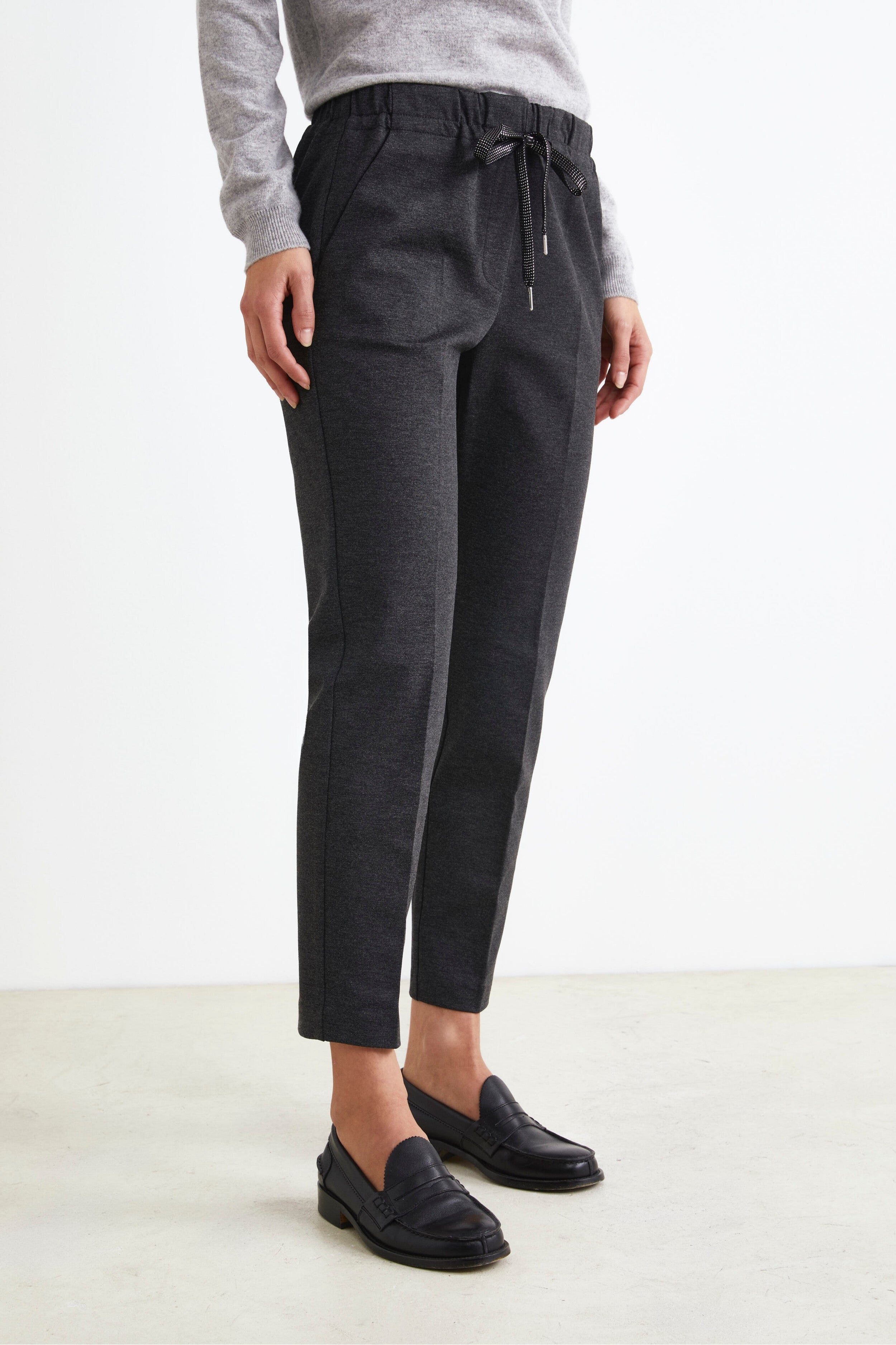 Drawstring Pants with America Pockets - Charcoal grey