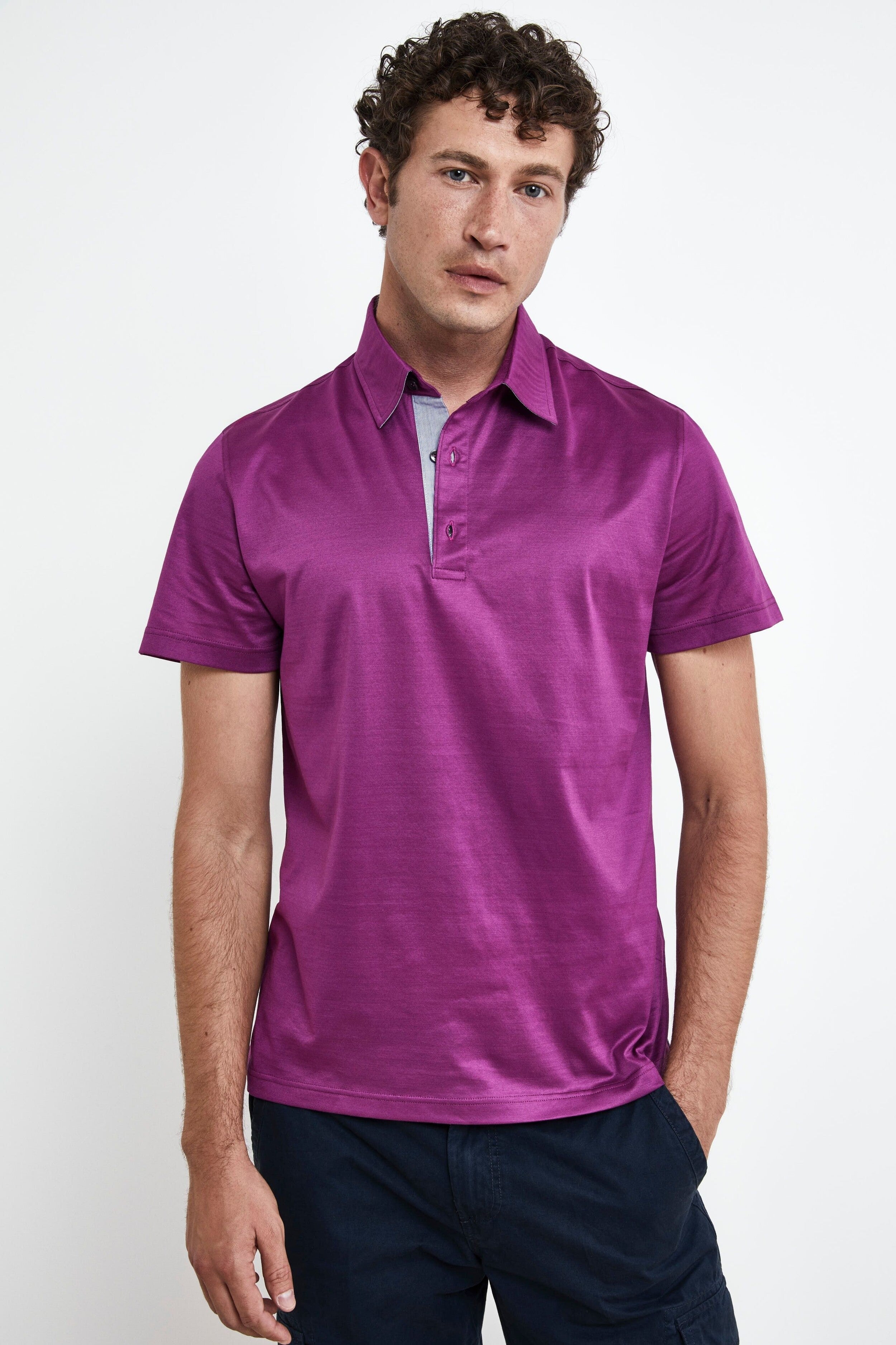 Poloshirt aus Jersey - Burgundisch