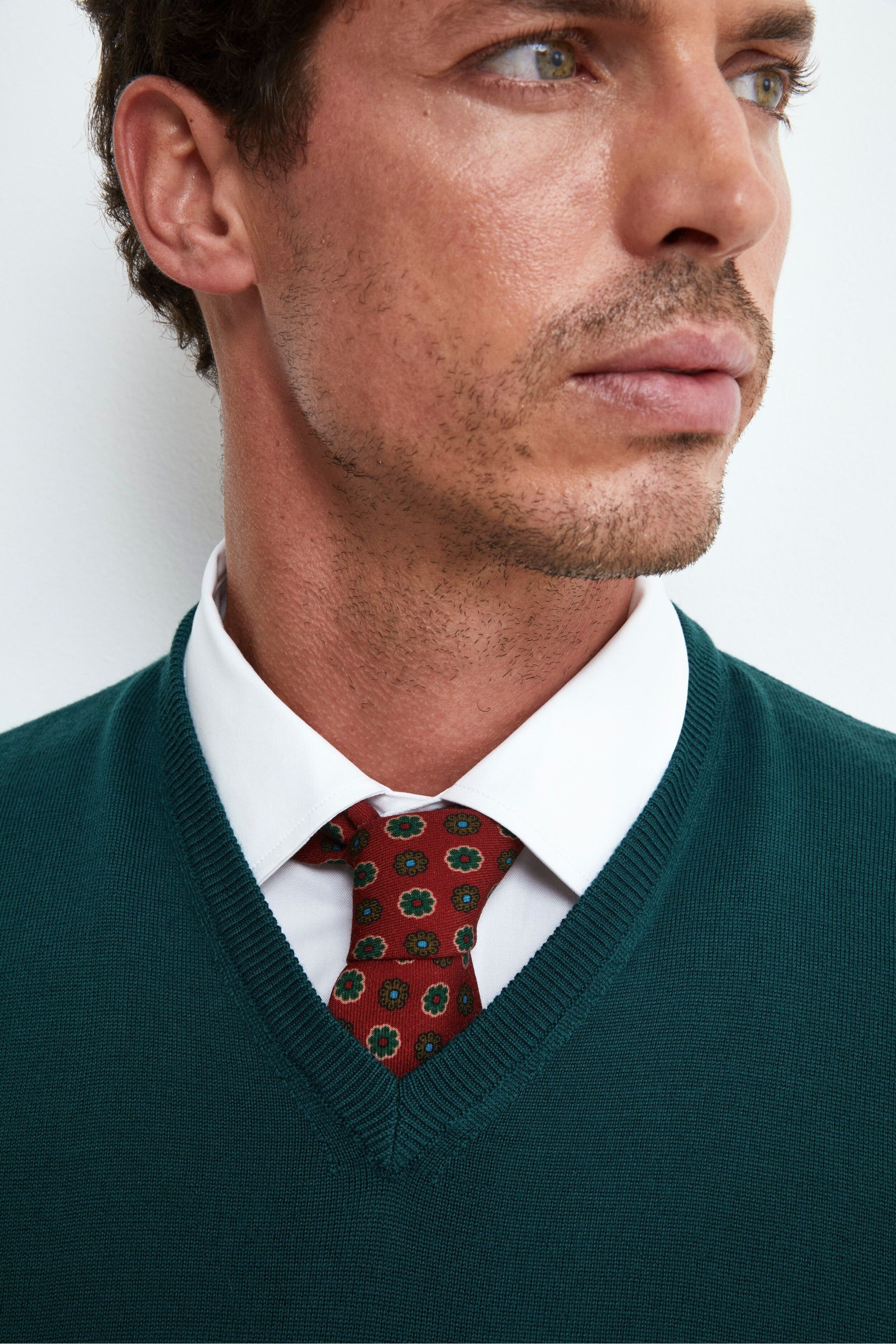 Wool tie - Red pattern