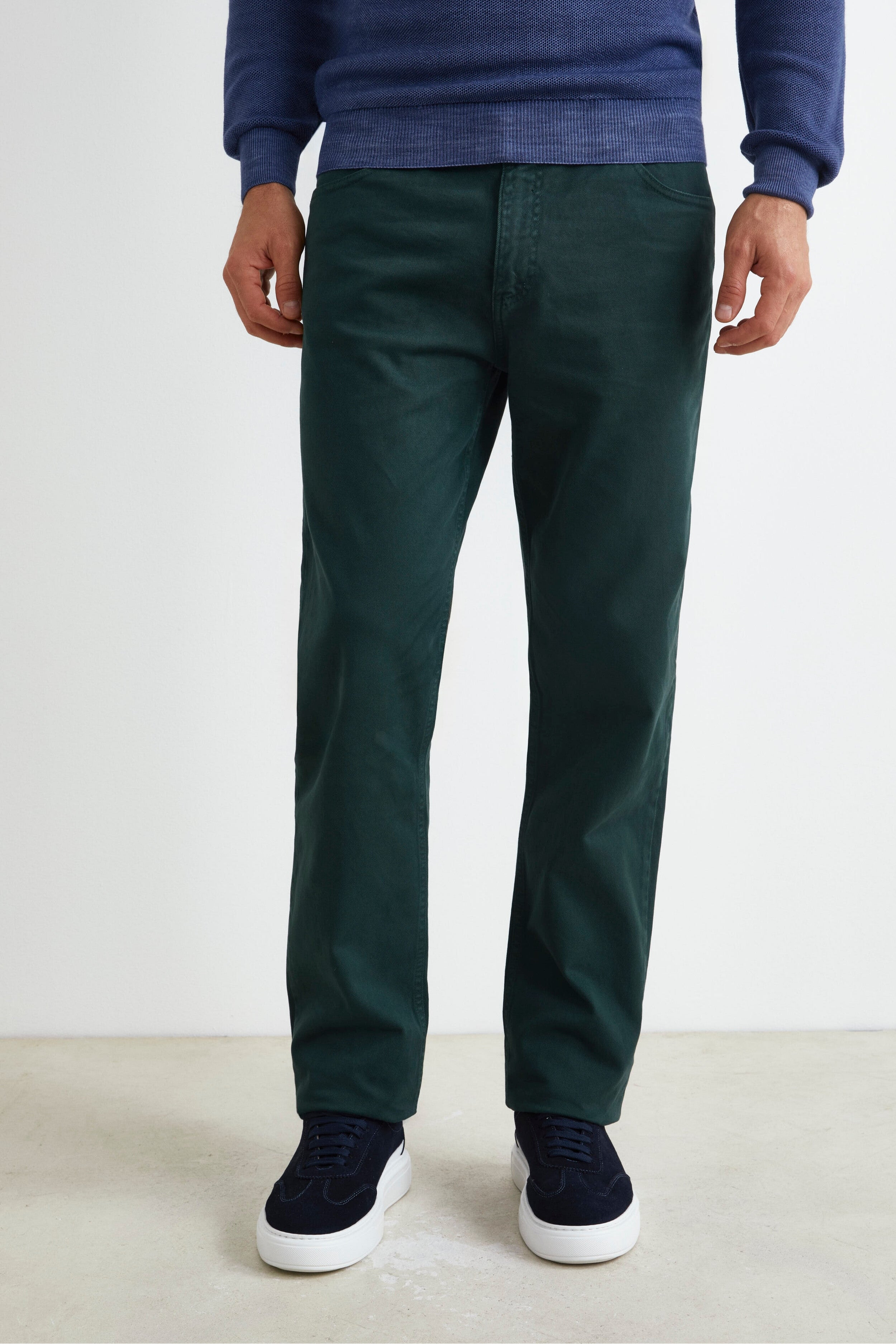 Regular Fit Five-Pocket Pants - Green