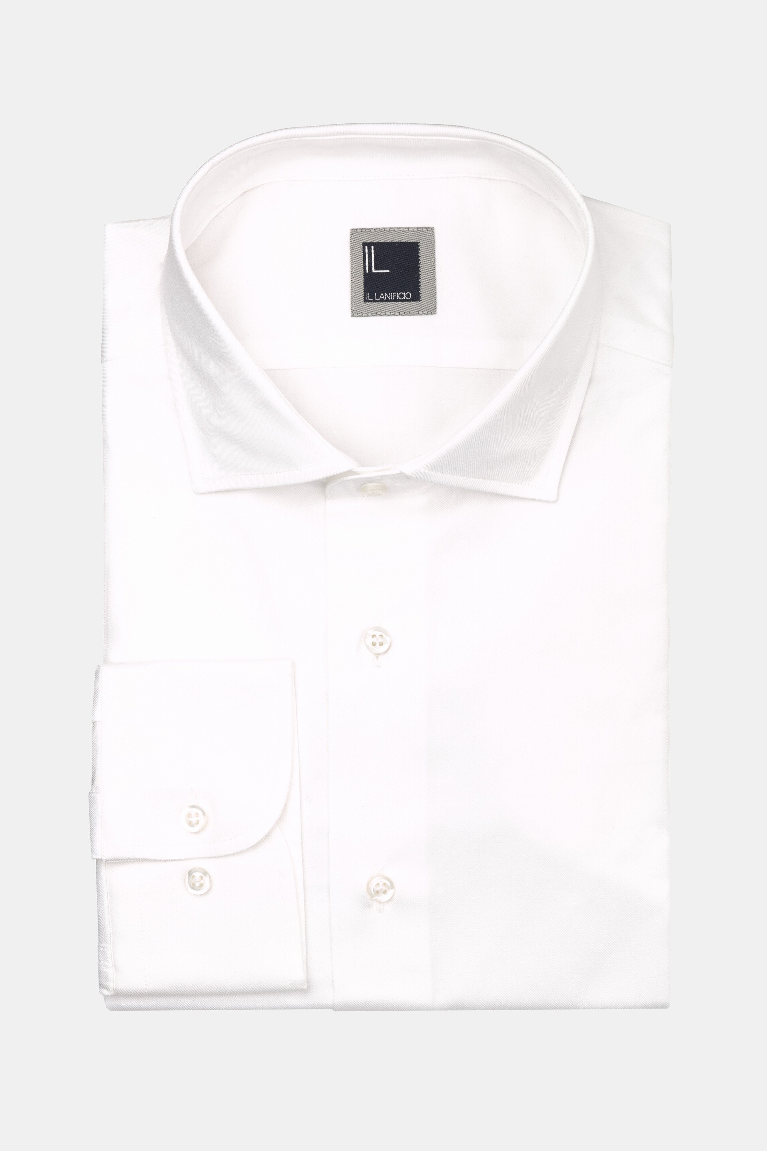 Chemise slim en sergé col français - BLANC