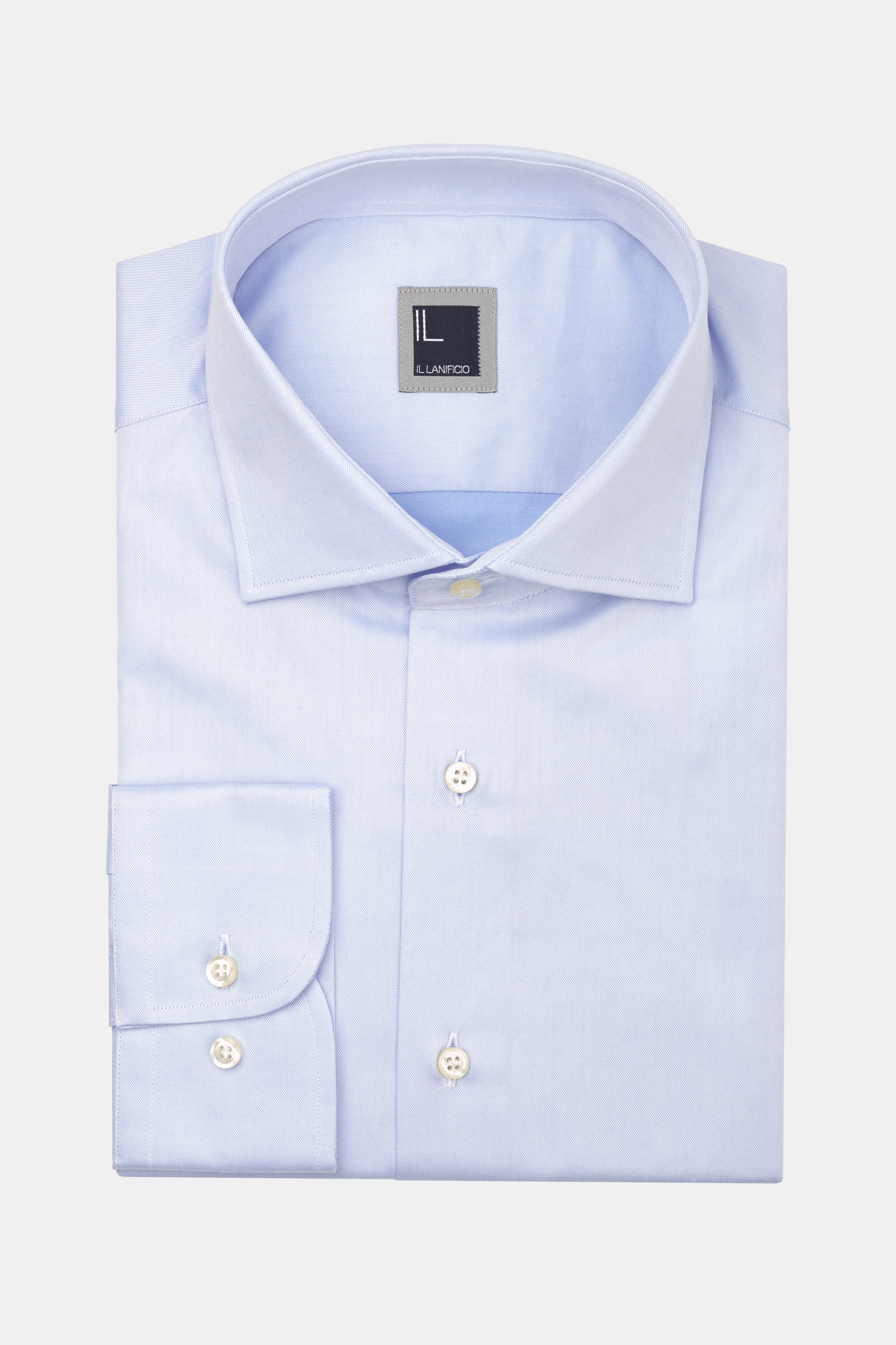 Chemise en sergé à col français - Bleu clair