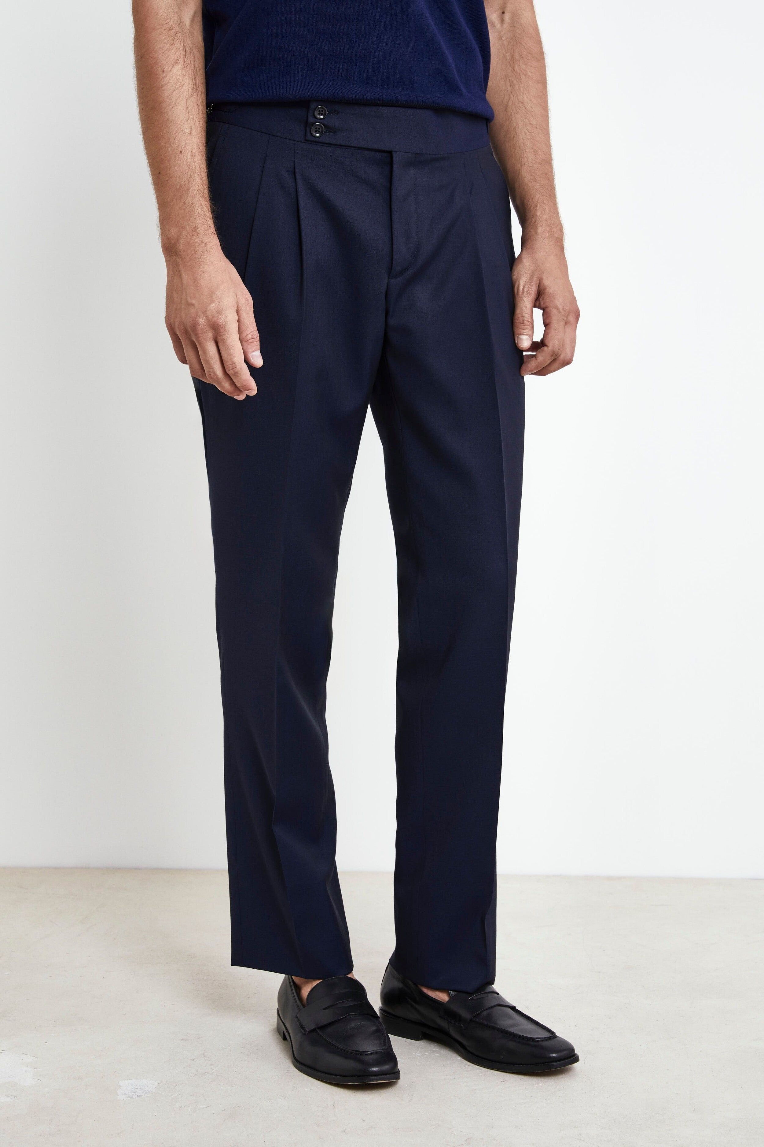 Élégant Pantalon avec pinces - BLEU