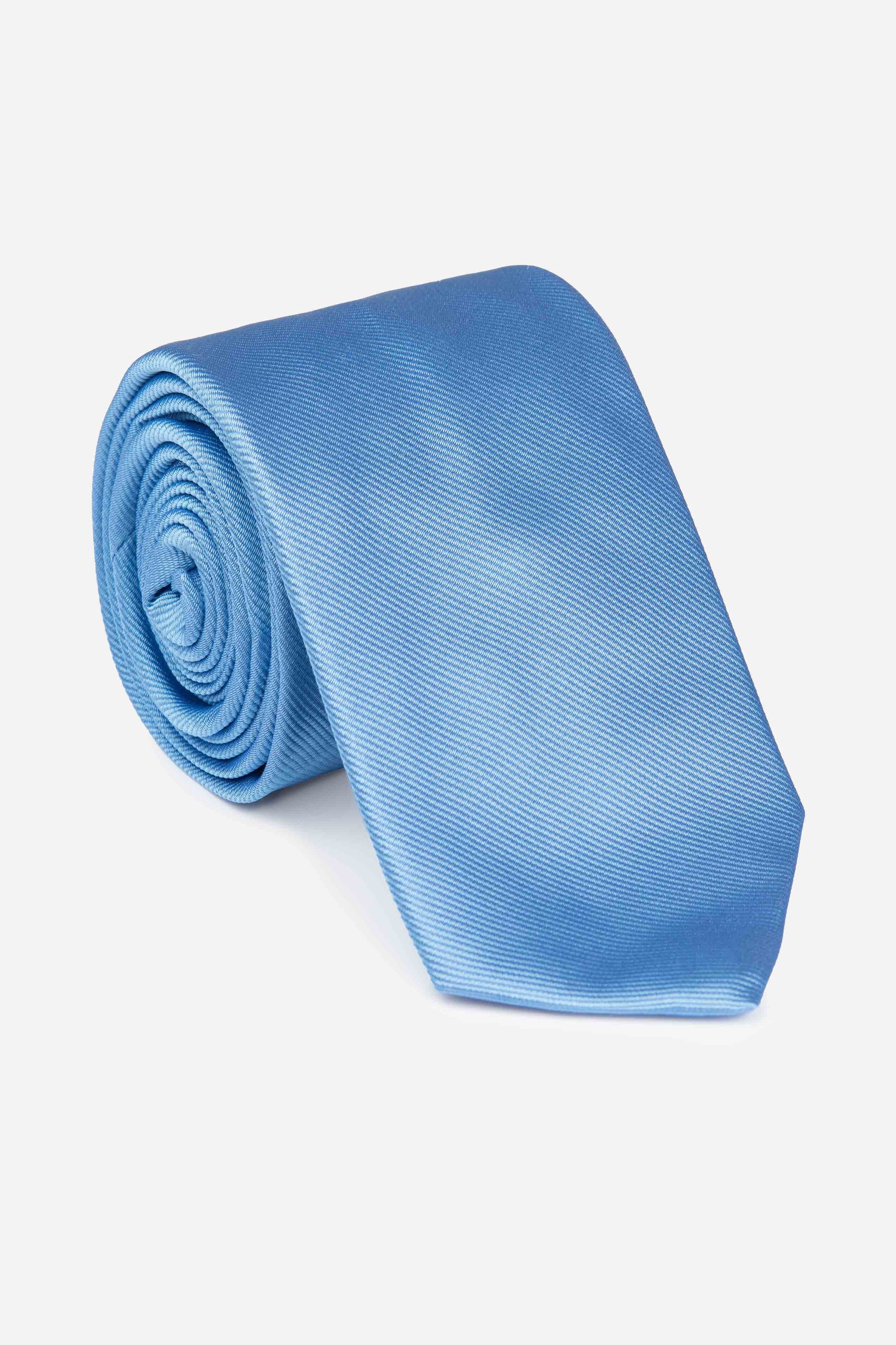 Green ottoman silk tie - Light blue