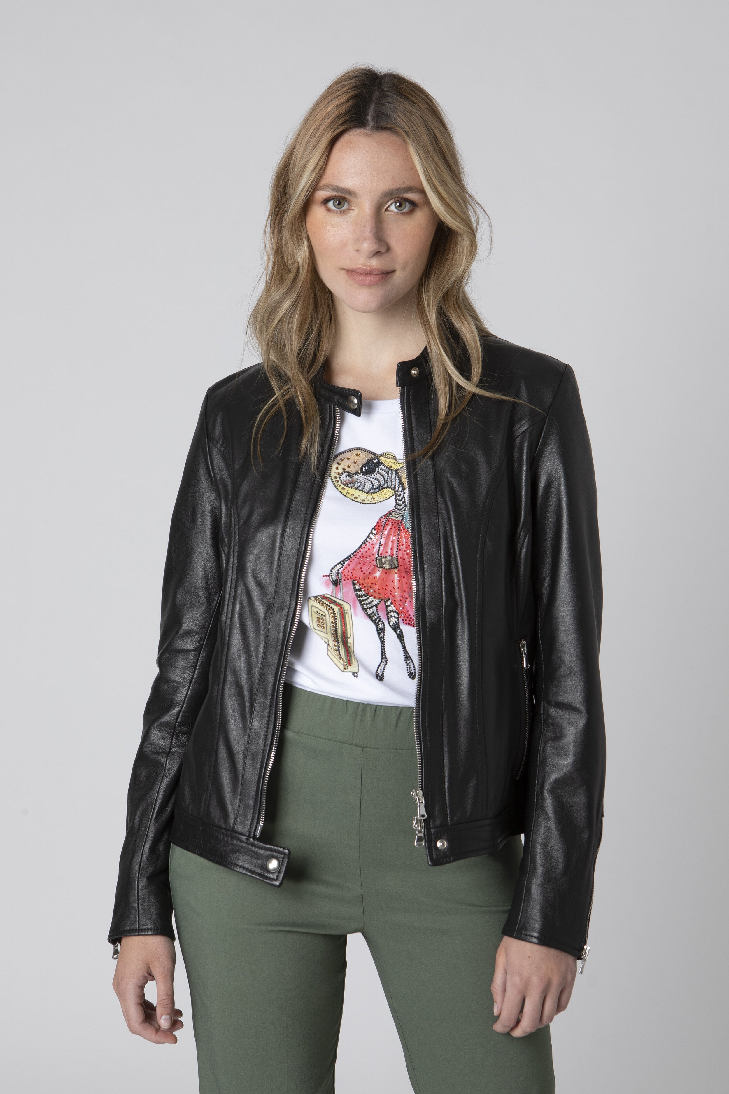 Woman’s leather jacket - BLACK