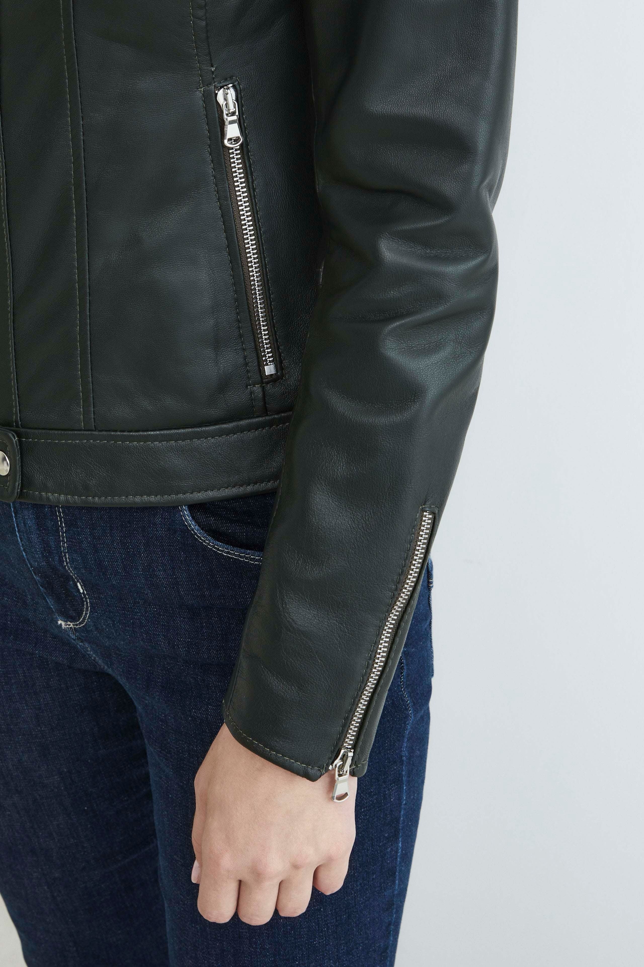 Leather jacket - GREEN