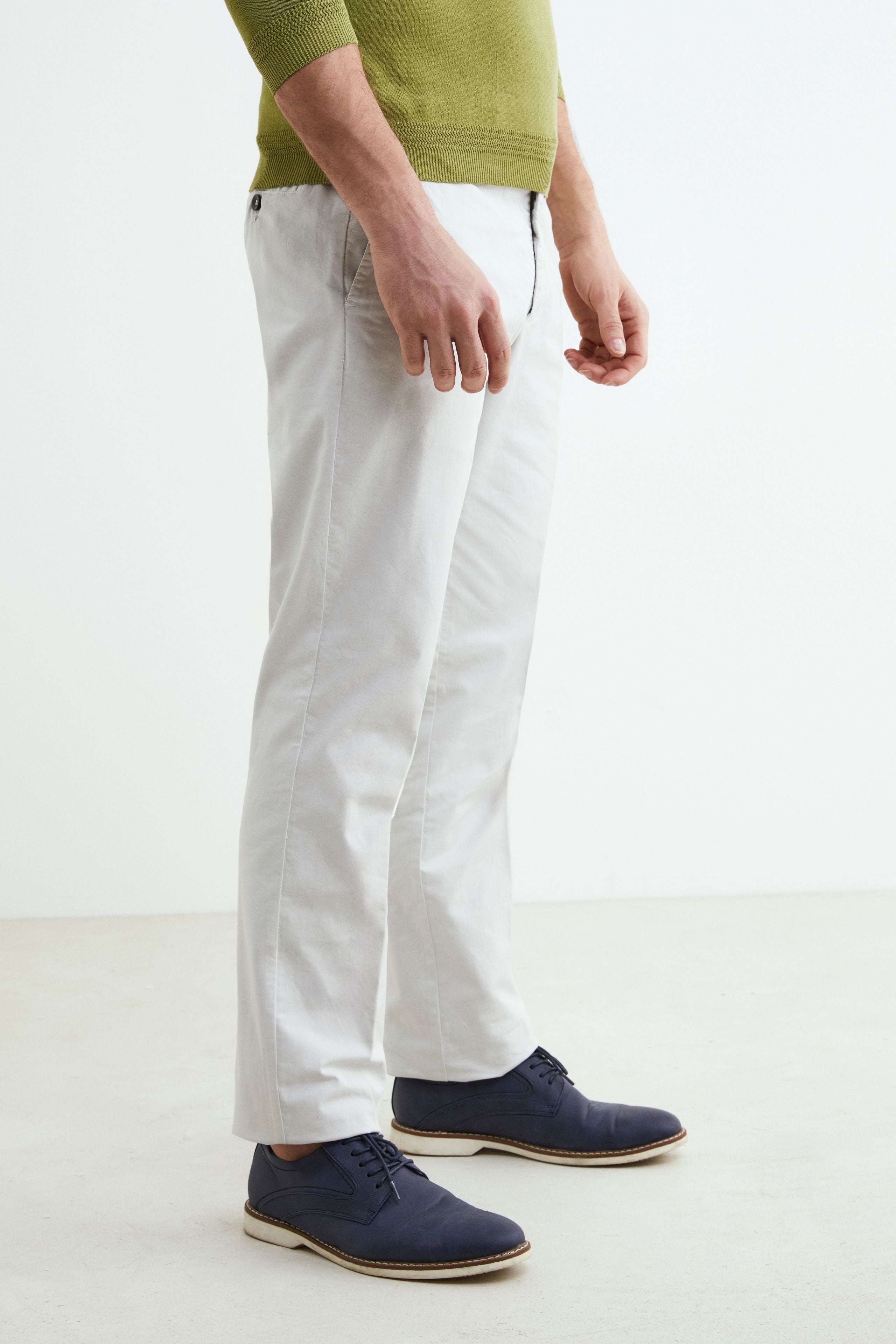 Slim cotton pants - Light grey