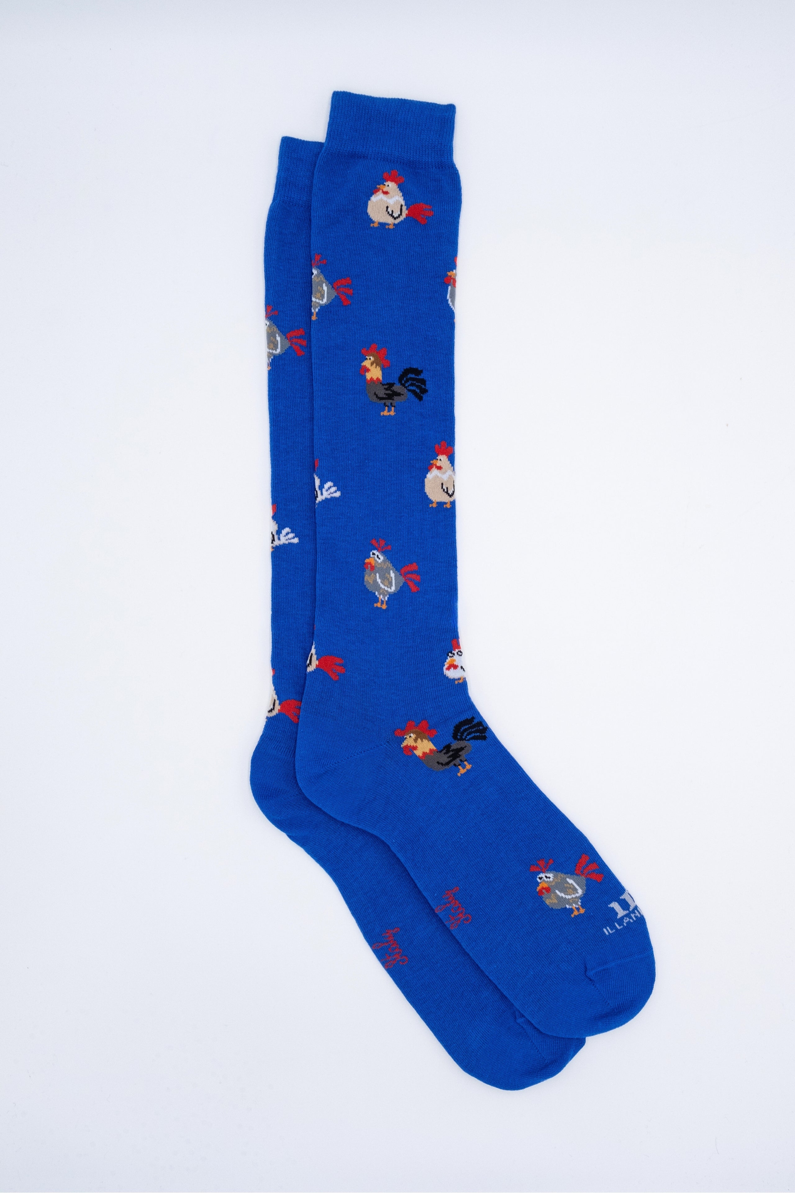 Patterned Long Socks - Light Blue