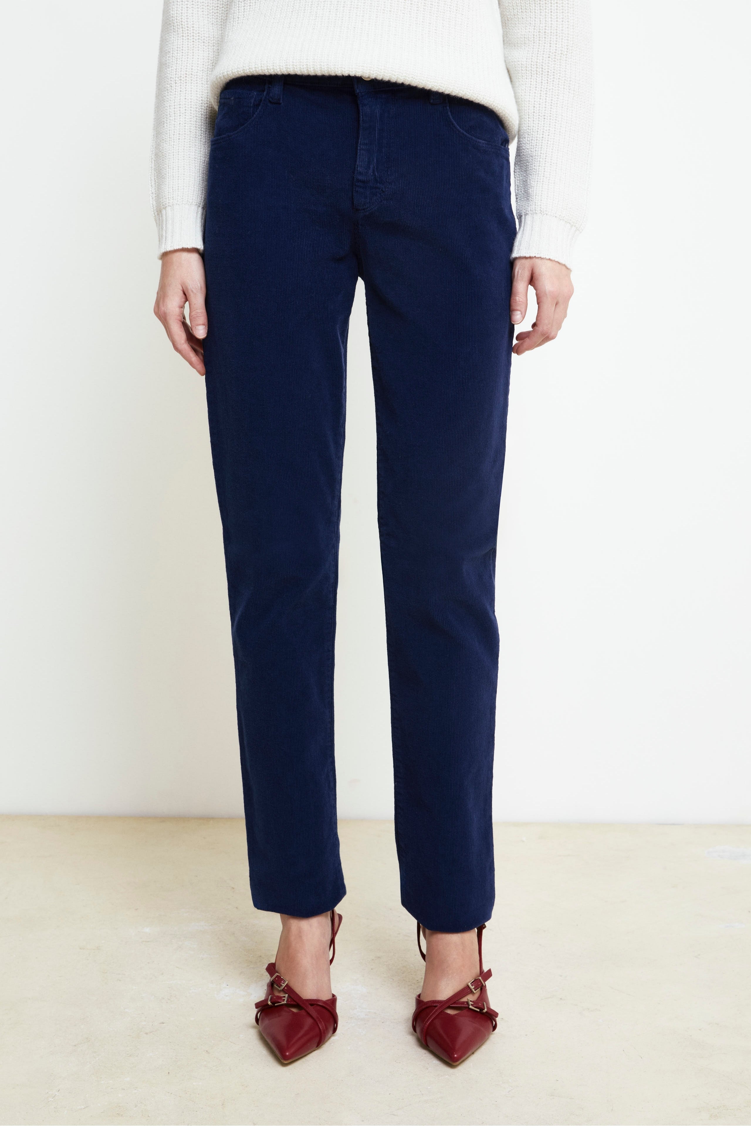 Five-Pocket Corduroy Trousers - MEDIUM BLUE