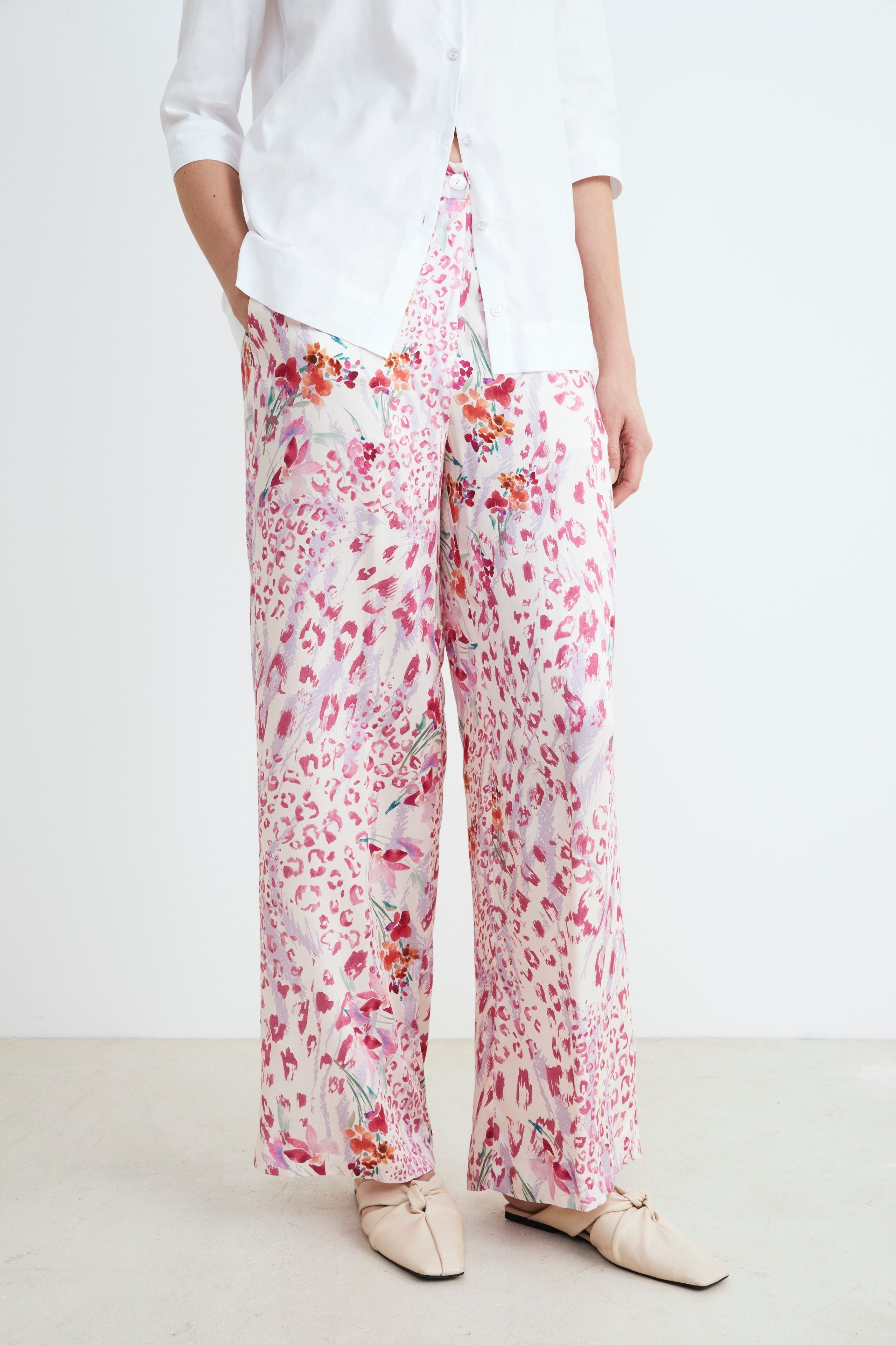 Patterned palace pants - Pink pattern