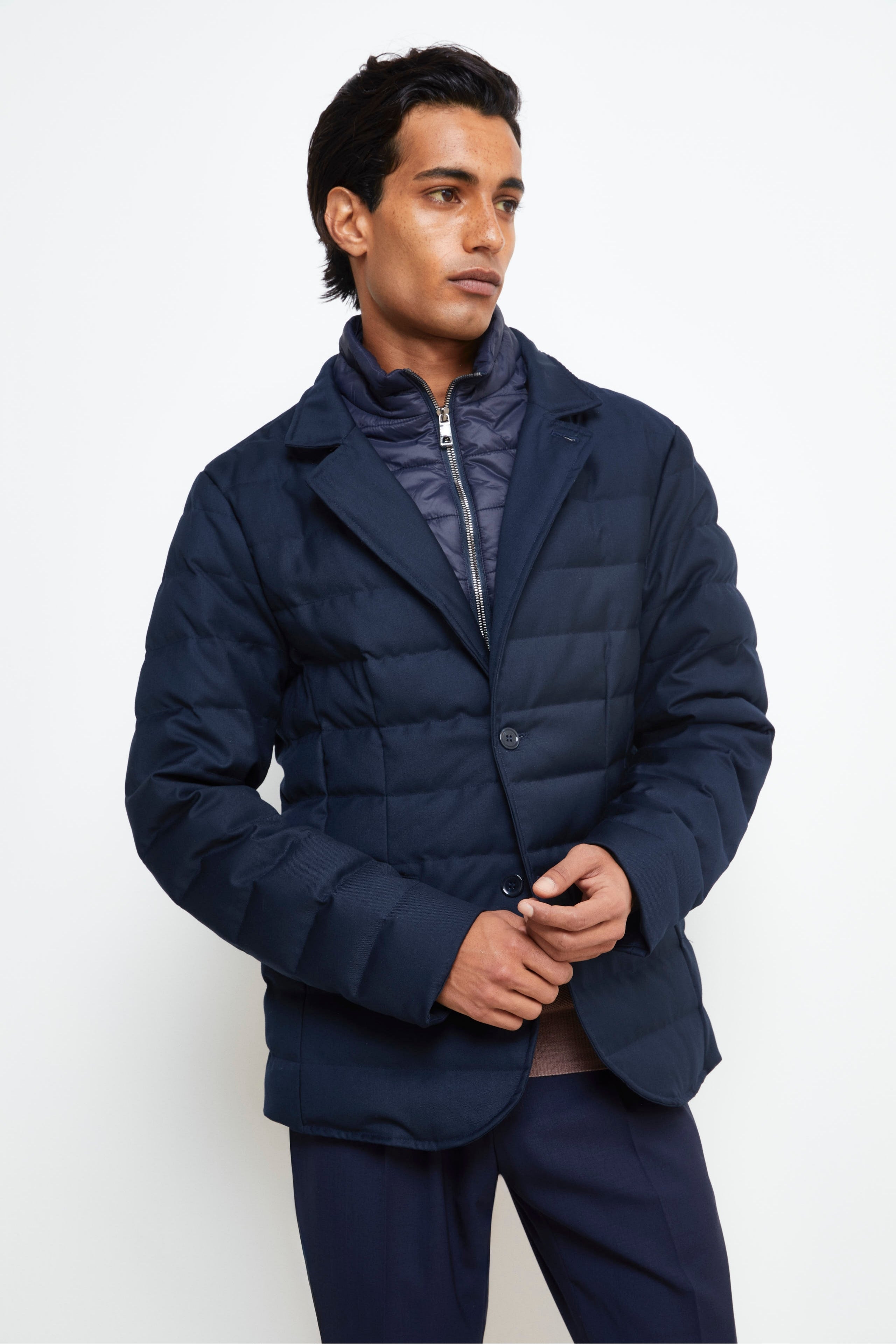 Steppjacke mit Latz - BLAU