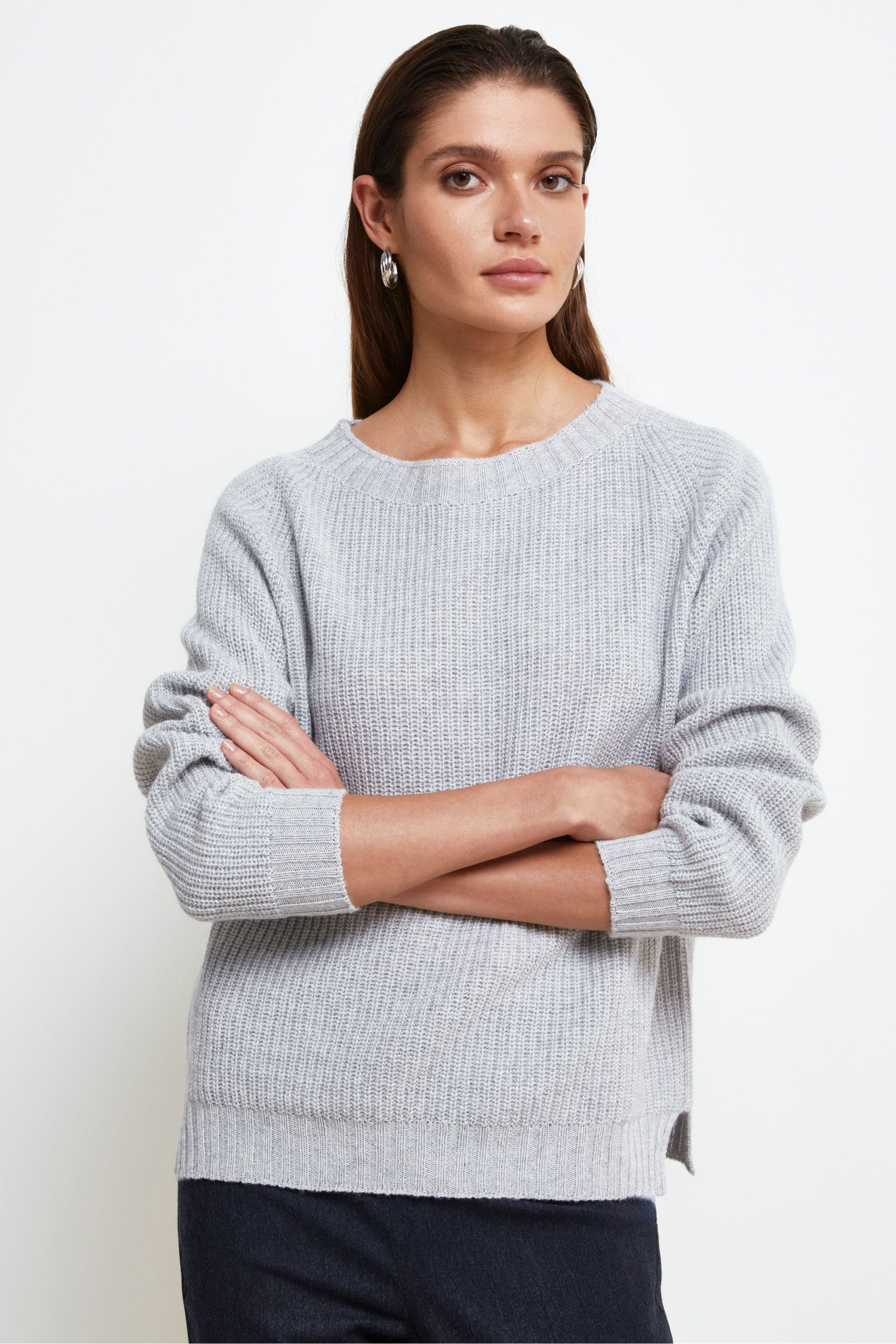 Soft Lurex Sweater - LIGHT GREY