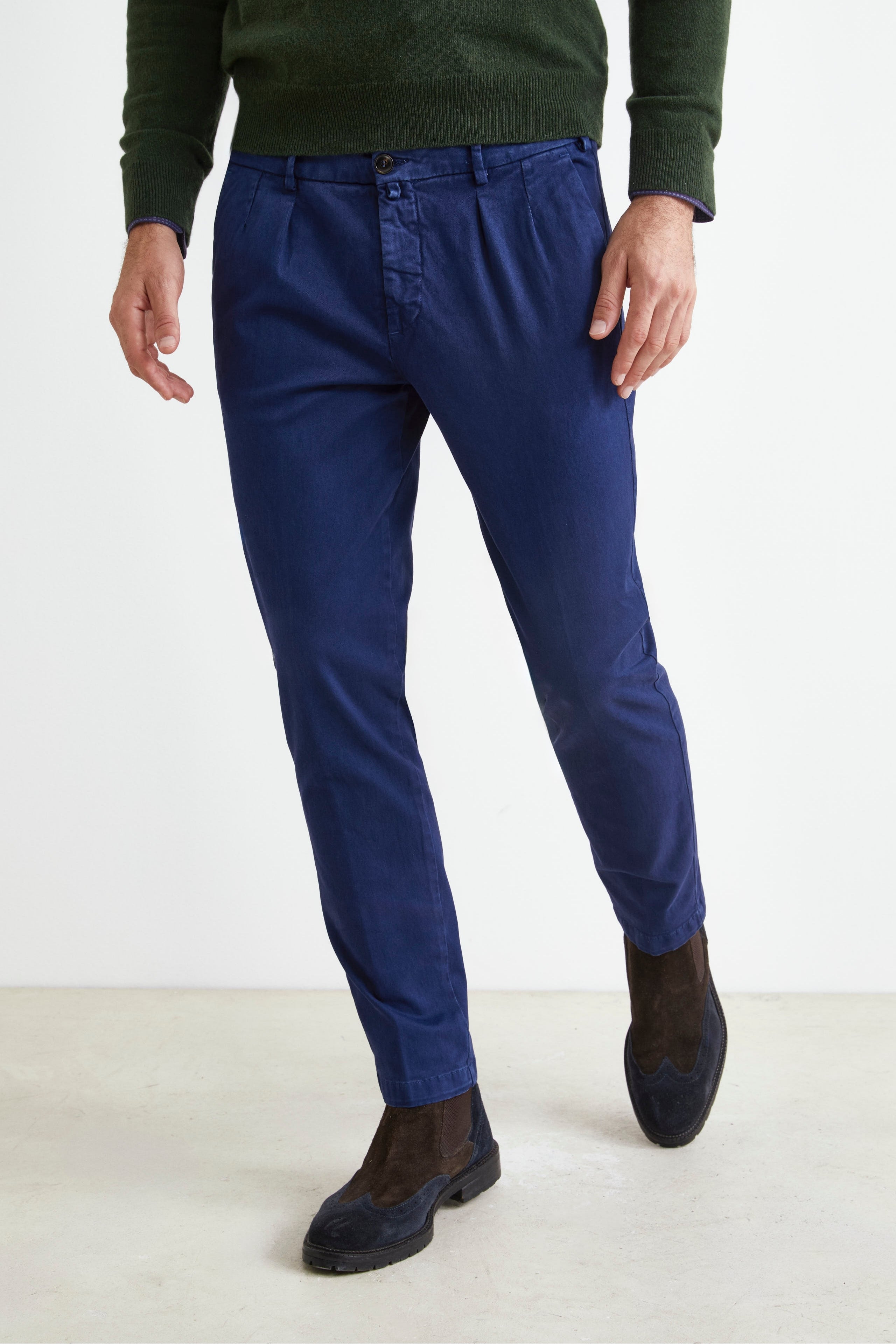 Stretch Slim Fit Pants - BLUE