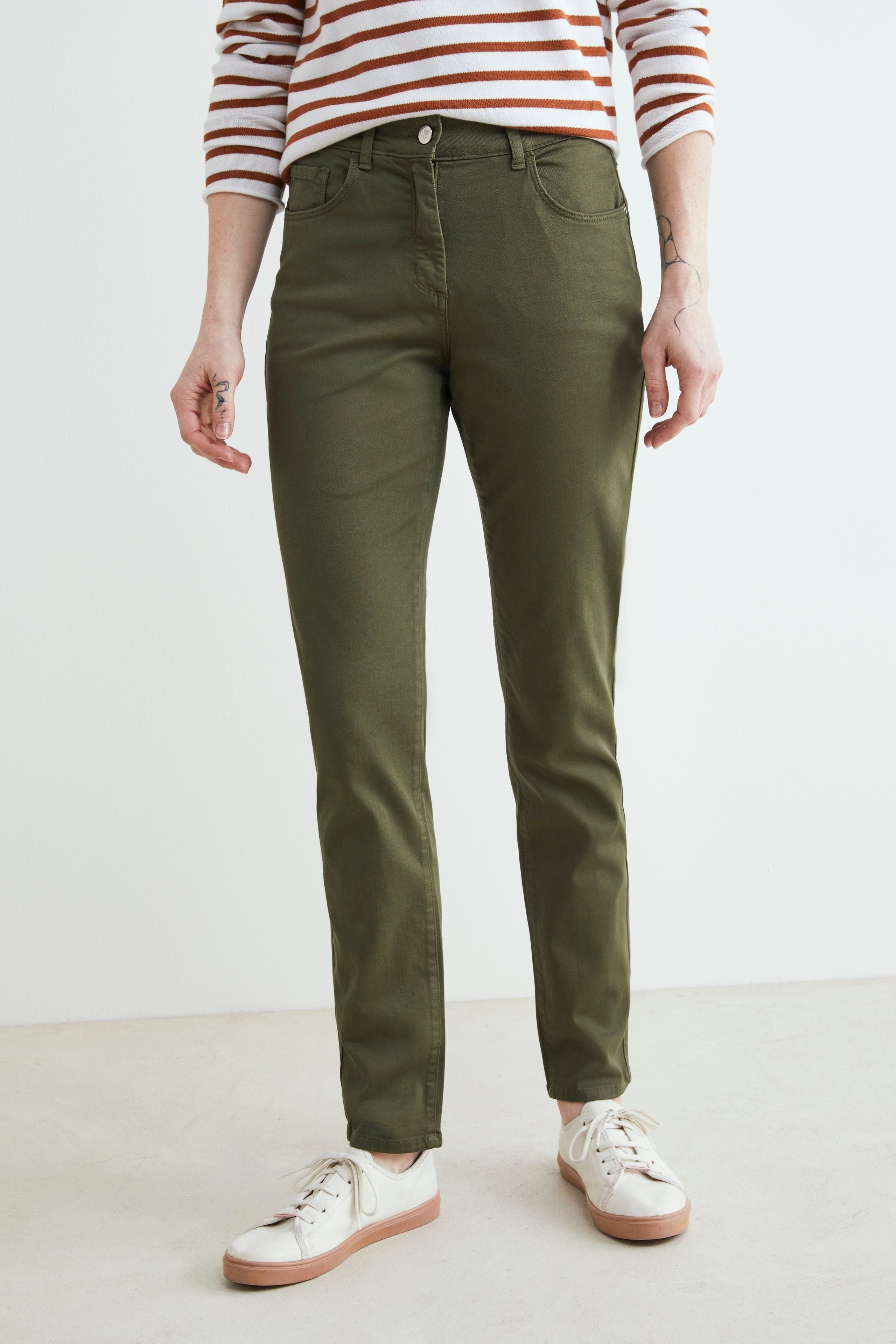 Pantalon en coton décontracté - Vert militaire