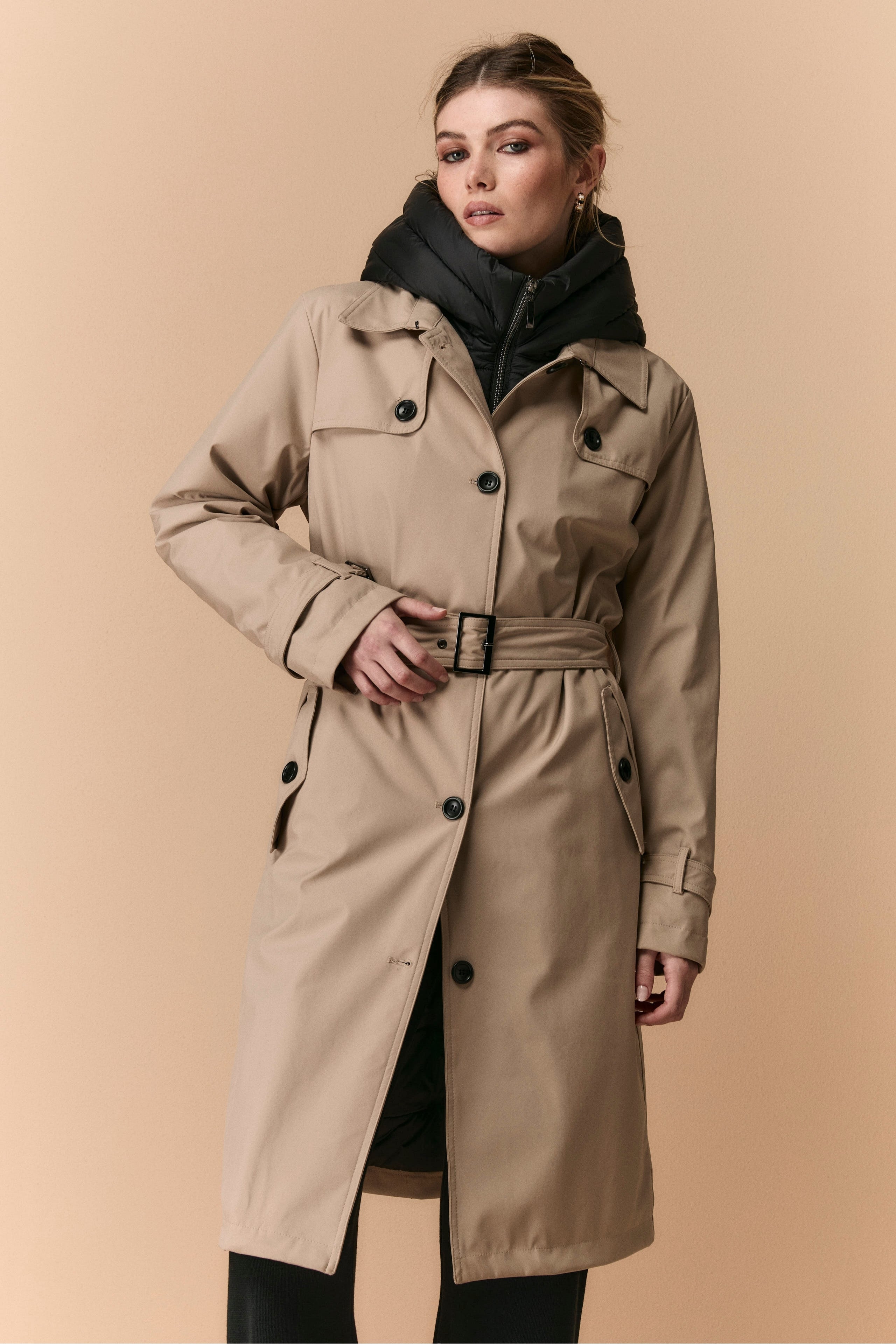 Winter Trench with Belt - BEIGE